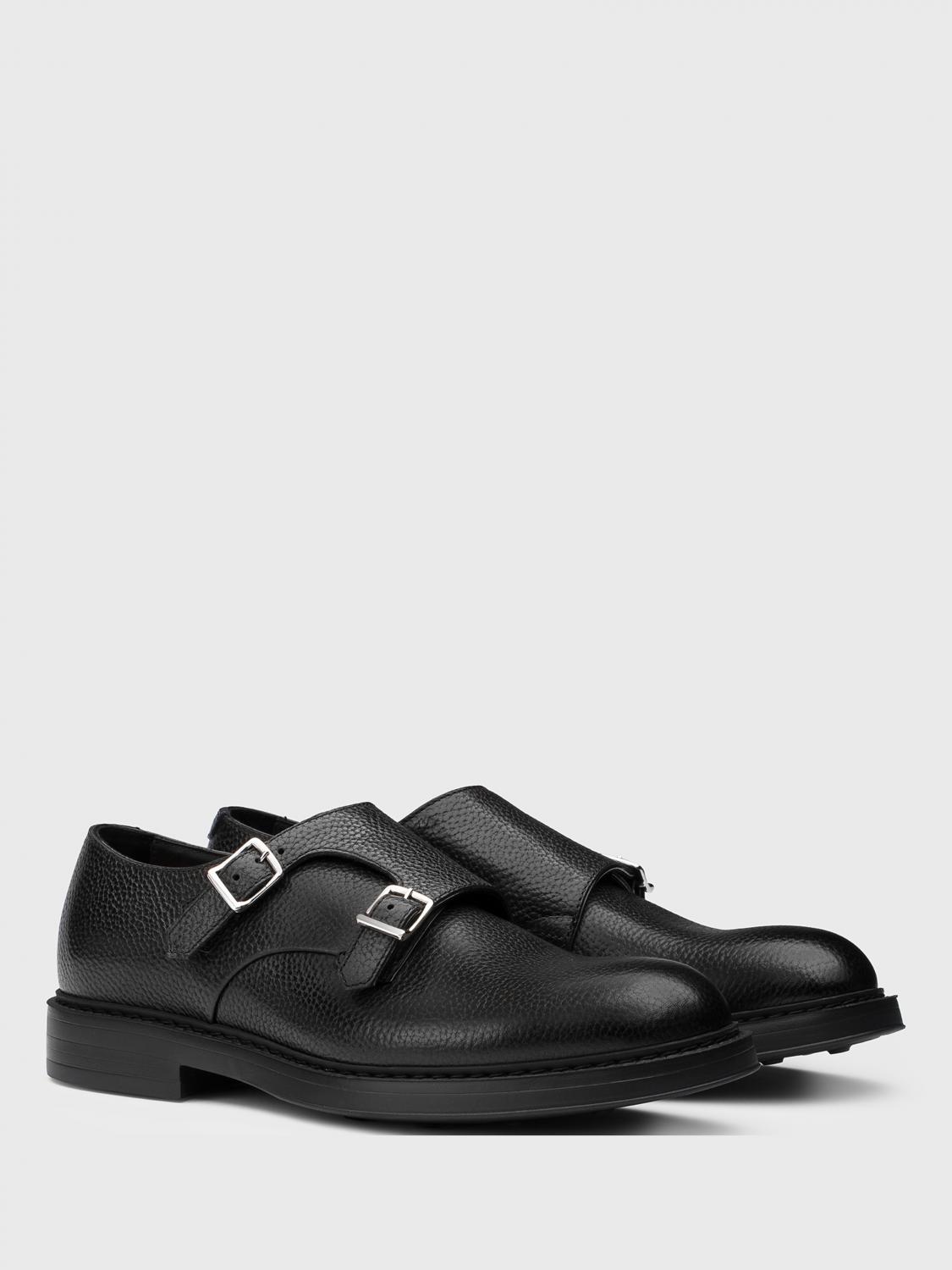 DOUCAL'S MOCASSINI: Monk Strap Doucal's in pelle a grana , Antracite - Img 2