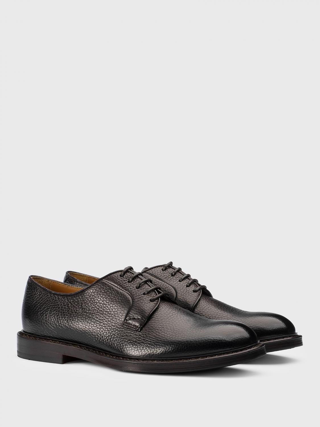 DOUCAL'S SCARPE STRINGATE: Derby Doucal's in pelle martellata , Moro - Img 2