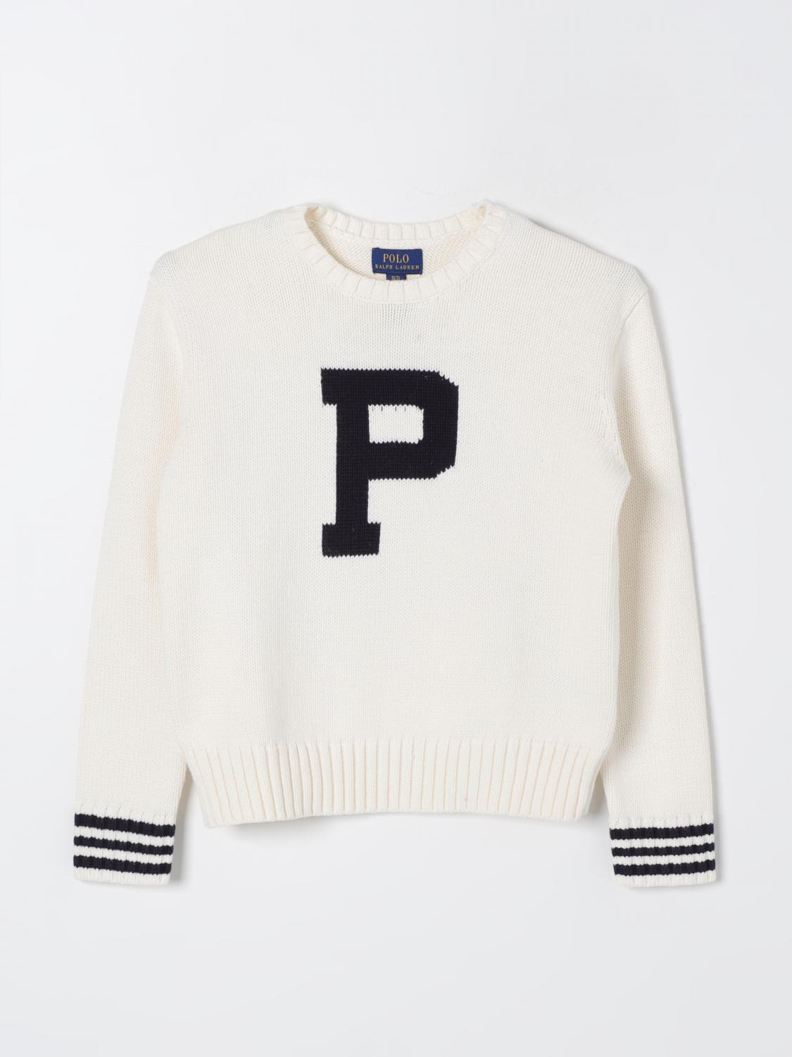 POLO RALPH LAUREN SWEATER: Sweater kids Polo Ralph Lauren, Cream - Img 1