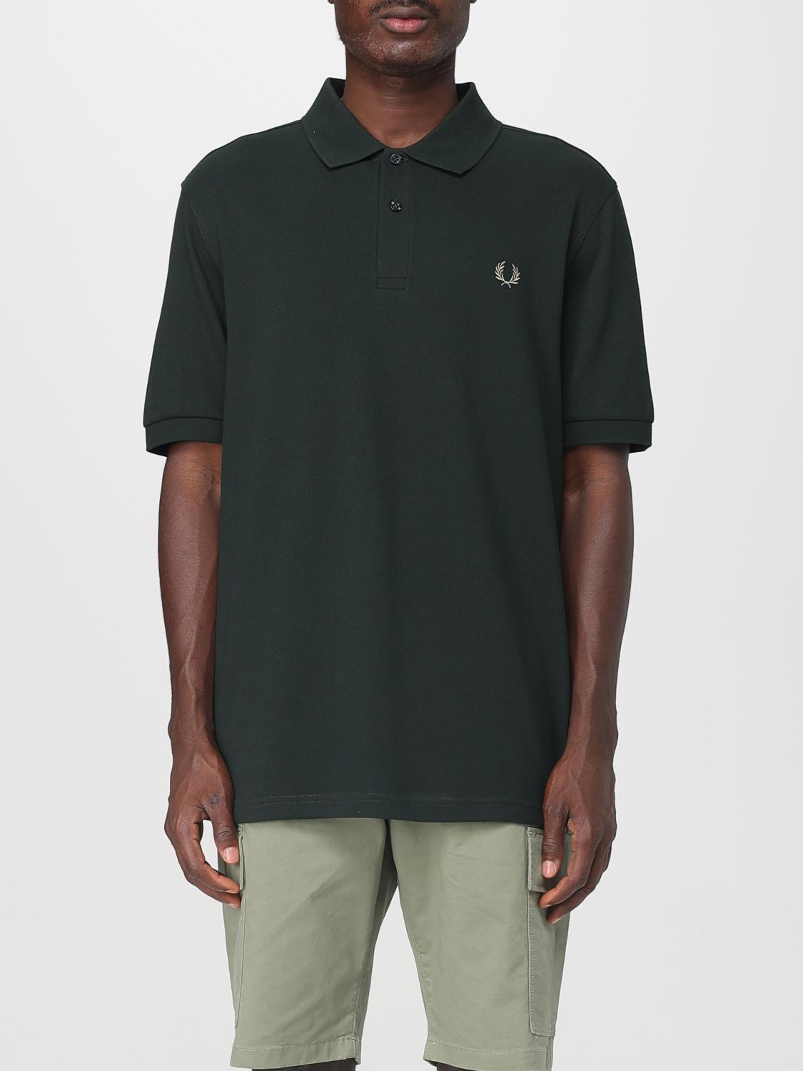 FRED PERRY POLO: Polo in cotone con logo Fred Perry, Muschio - Img 1