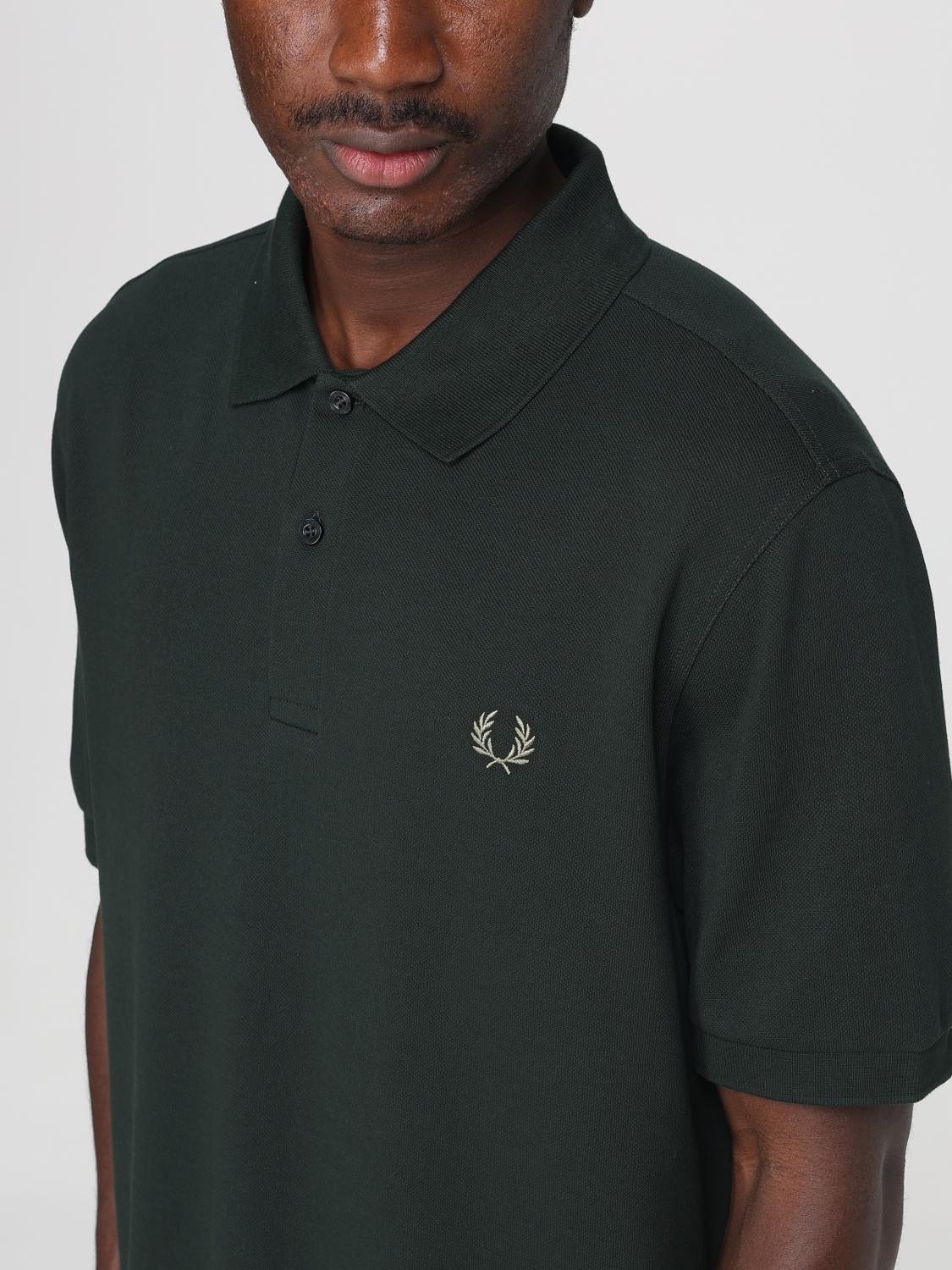FRED PERRY POLO: Polo in cotone con logo Fred Perry, Muschio - Img 3