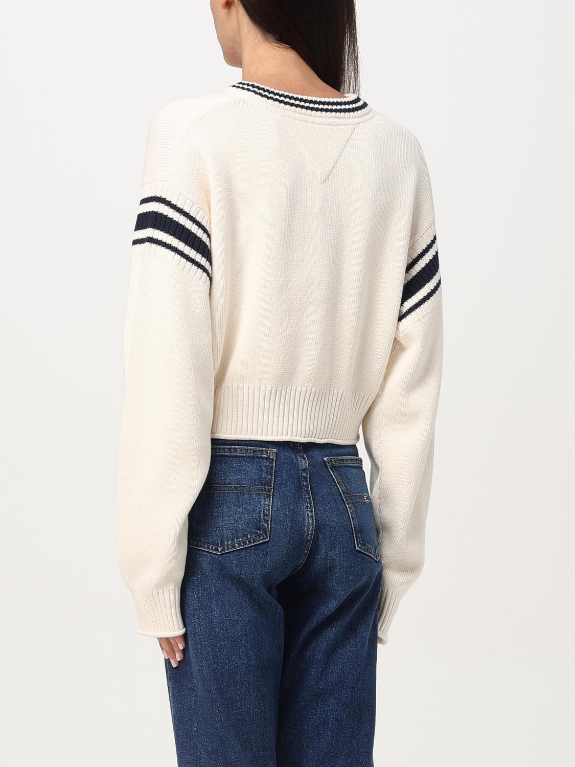 TOMMY JEANS MAGLIA: Pullover Tommy Jeans in maglia di cotone , Bianco - Img 2