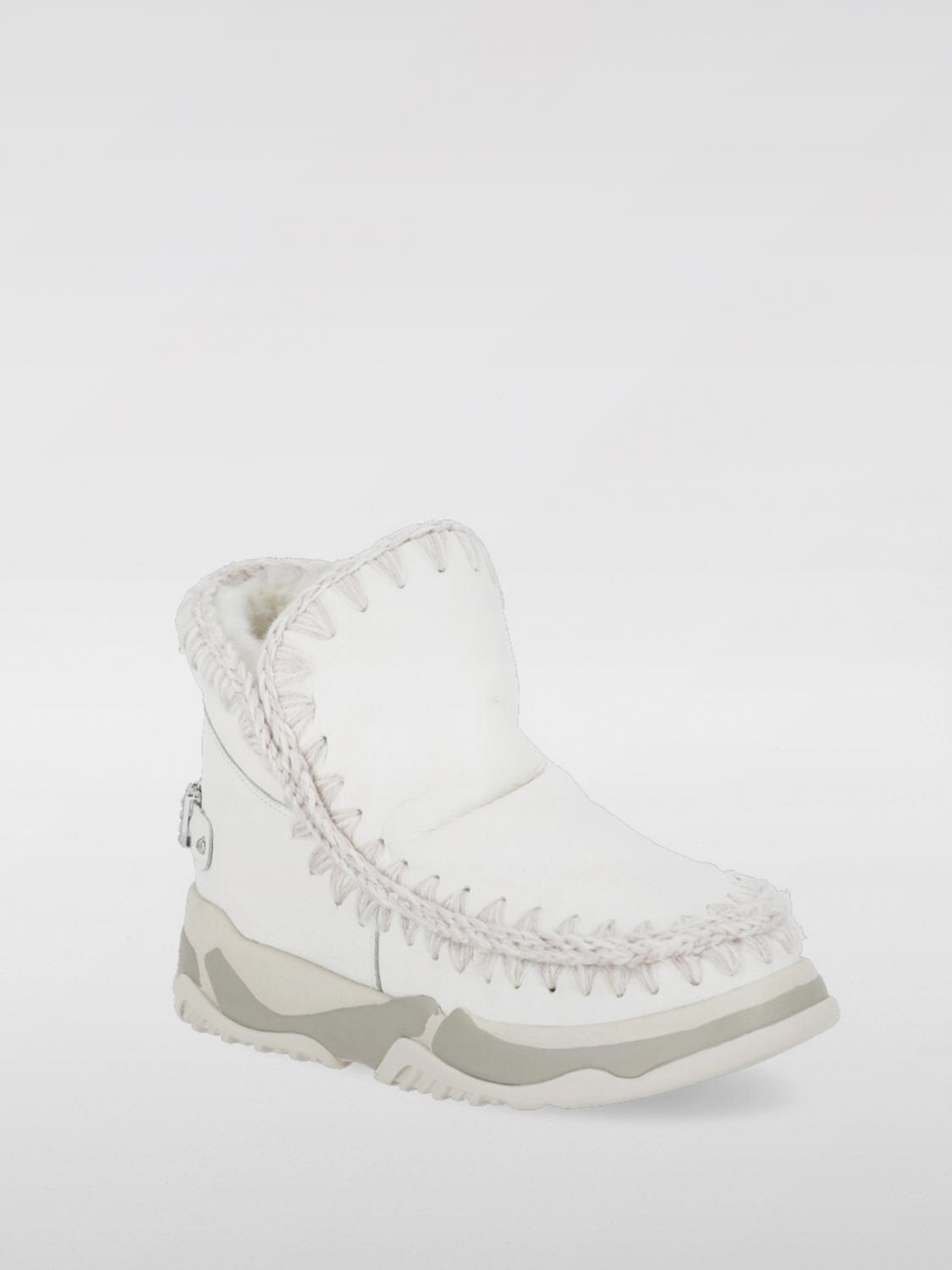 MOU BOTINES PLANOS: Botas mujer Mou, Blanco - Img 3