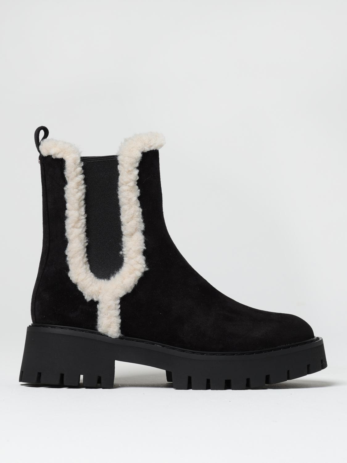 ショートブーツ・ブーティ Michael Kors Woman Flat ankle boots Black 40F4ASFE6S 001 Michael Kors Outlet: Flat ankle boots woman - Black