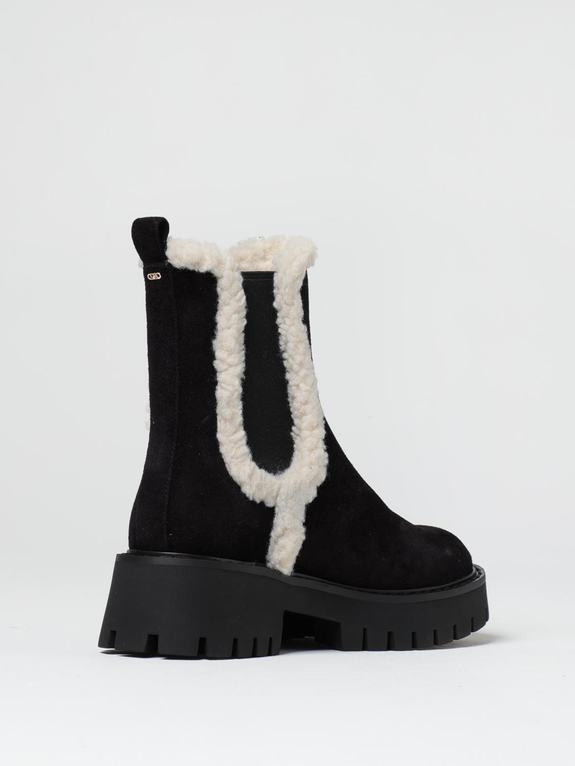 MICHAEL KORS STIVALI: Stivaletto Michael Kors in camoscio e shearling , Nero - Img 3