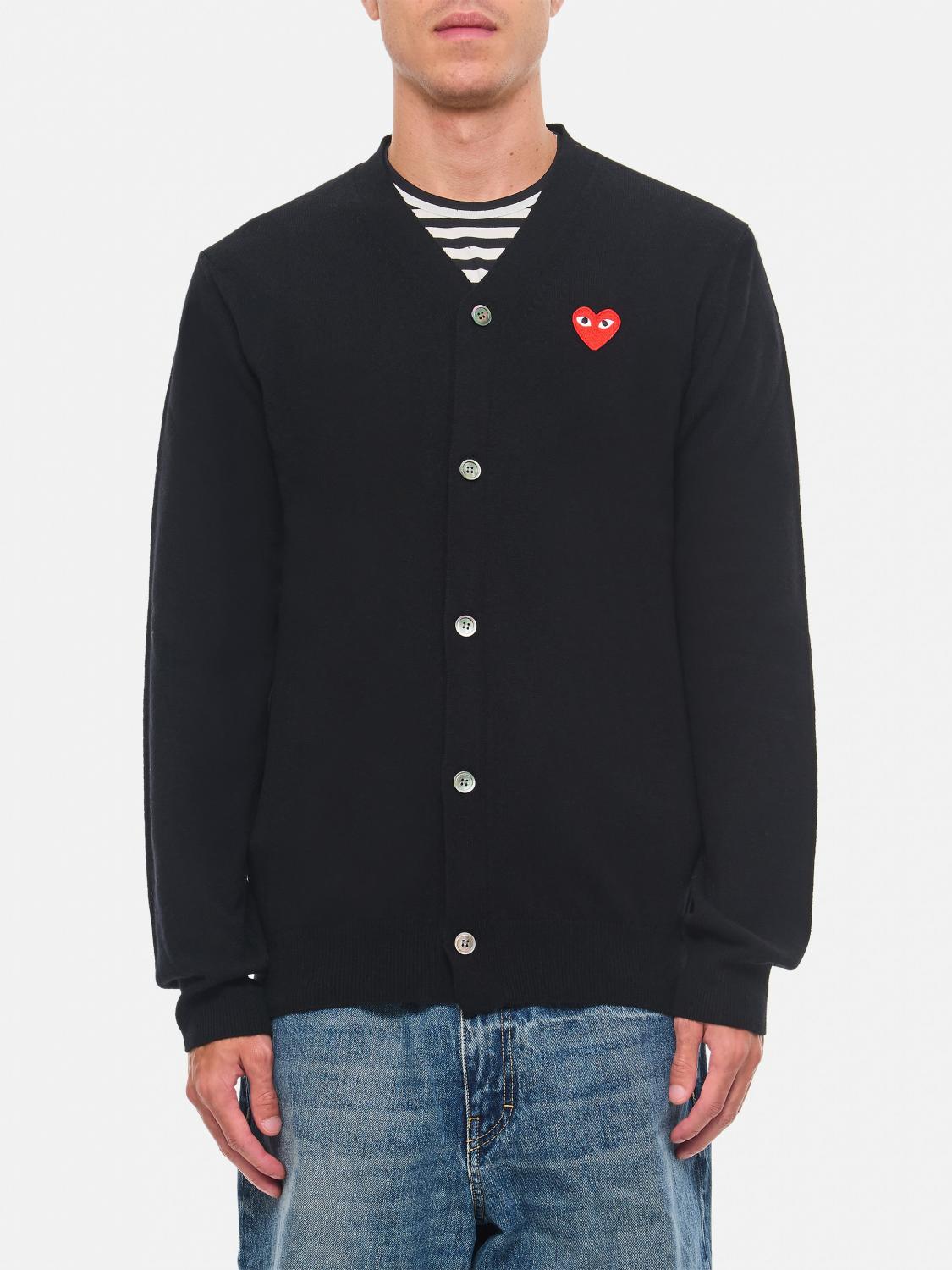 COMME DES GARÇON PLAY CARDIGAN: Sweater men Comme Des GarÇon Play, Black - Img 1