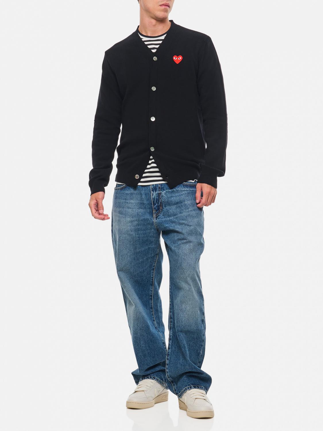 COMME DES GARÇON PLAY CARDIGAN: Sweater men Comme Des GarÇon Play, Black - Img 2