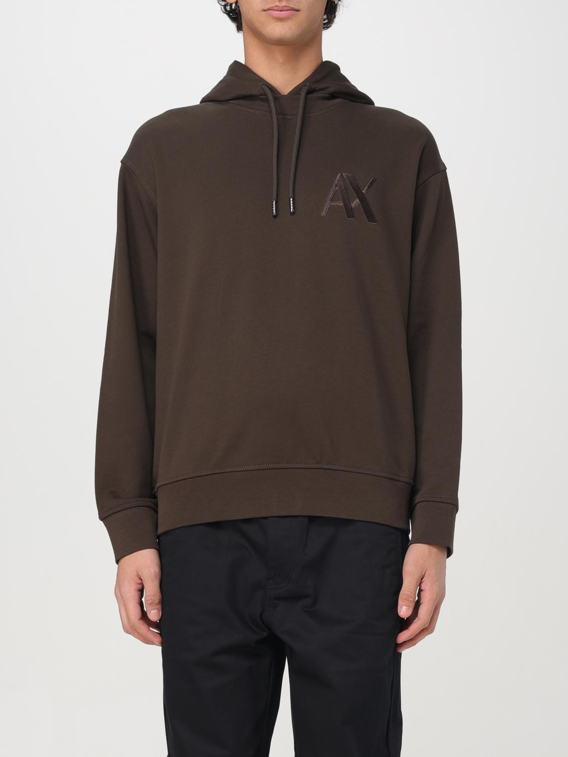 ARMANI EXCHANGE FELPA: Felpa con cappuccio AX Armani Exchange, Marrone - Img 1