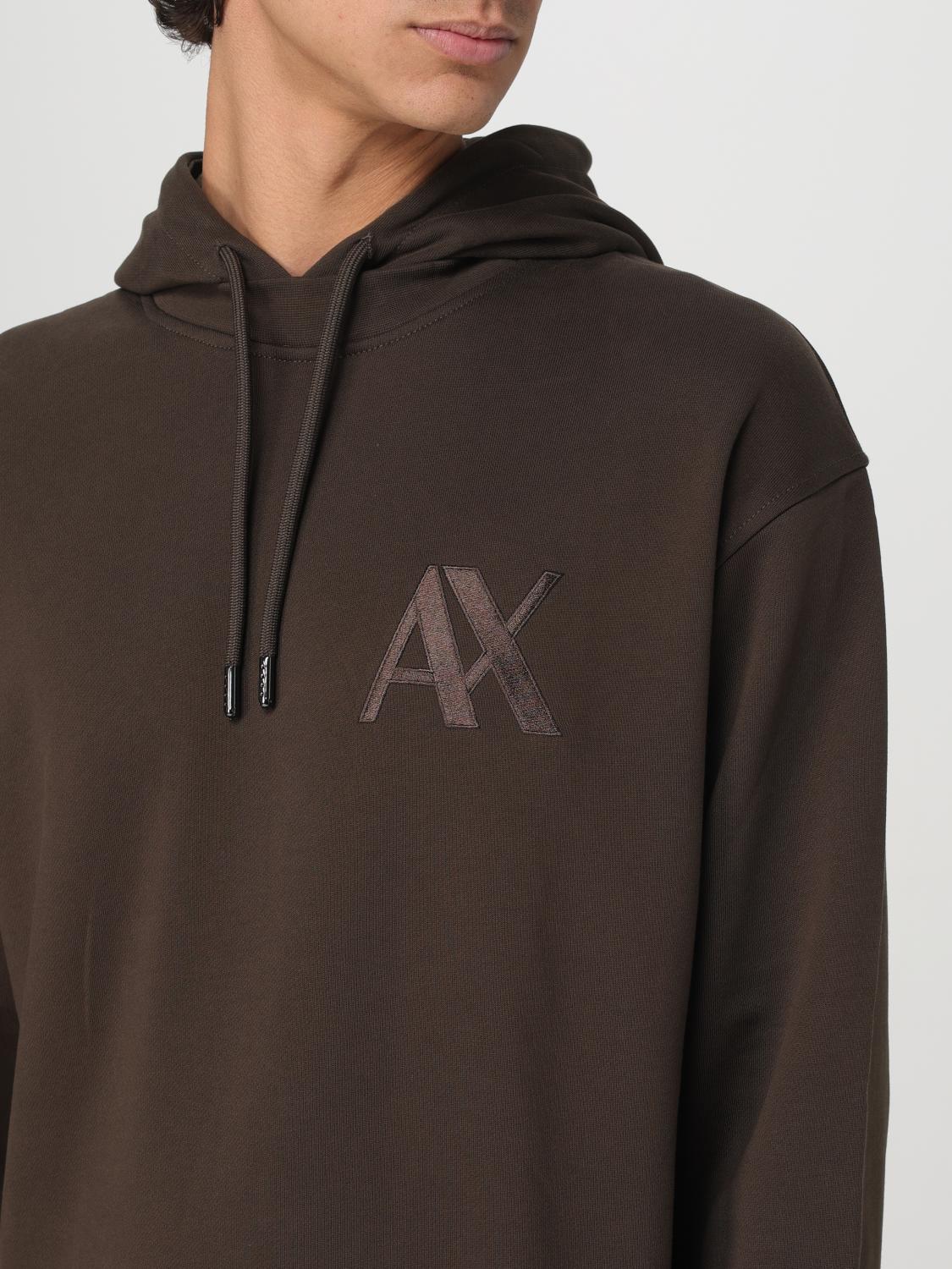 ARMANI EXCHANGE FELPA: Felpa con cappuccio AX Armani Exchange, Marrone - Img 3