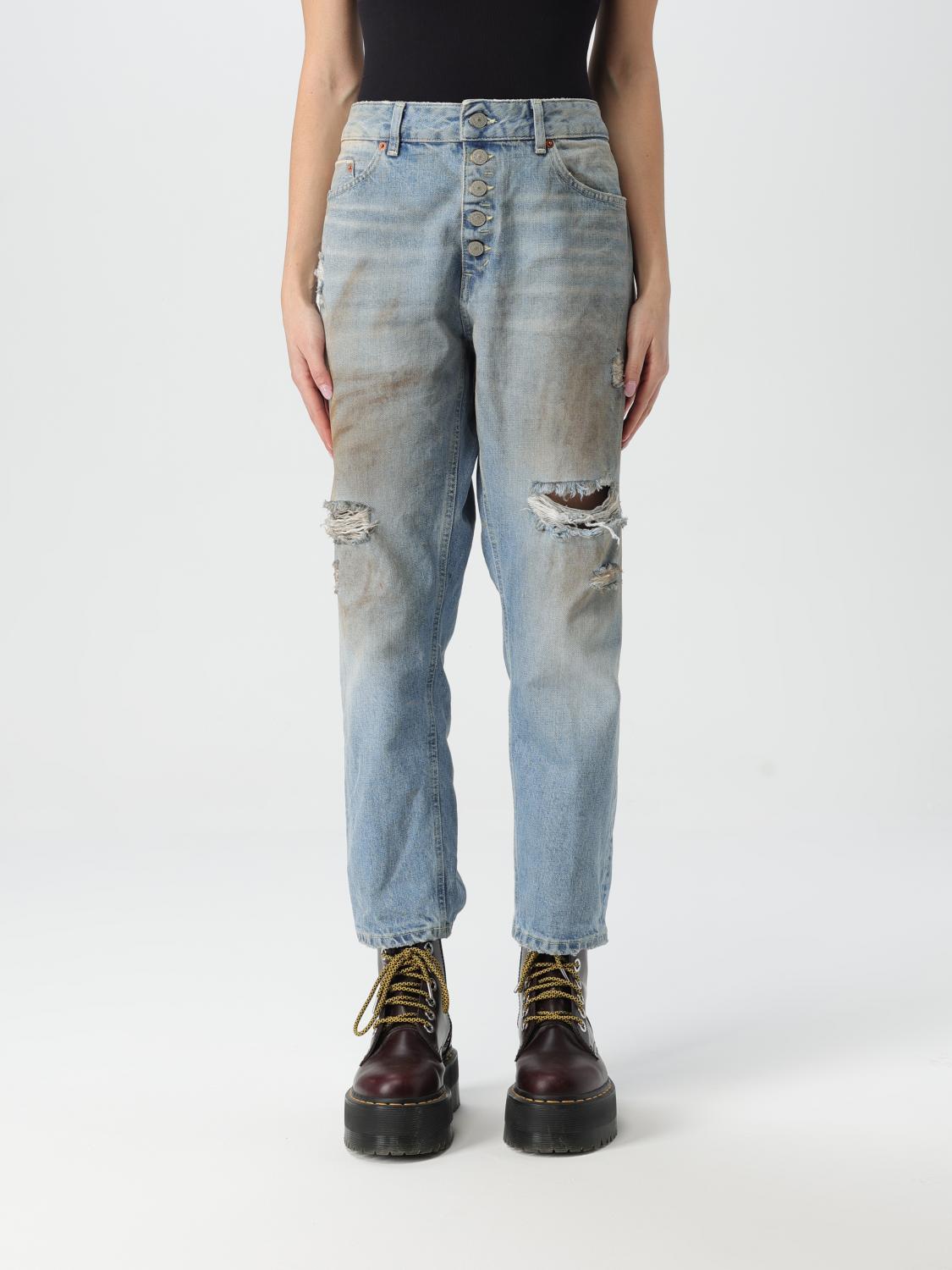 DONDUP JEANS: Jeans Dondup in denim usurato , Denim - Img 1