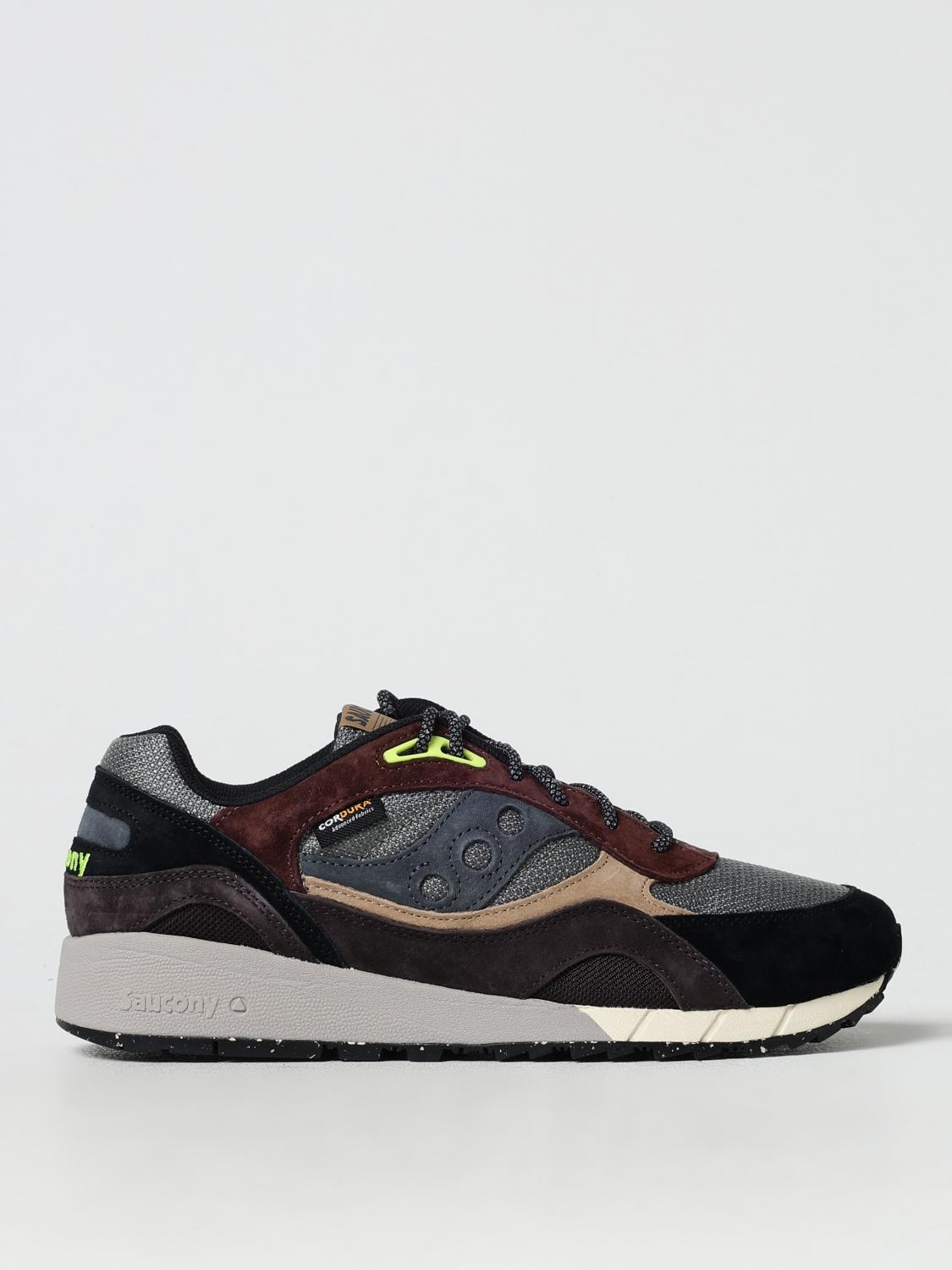 SAUCONY SNEAKERS: Sneakers 6000 Saucony in mesh e camoscio , Marrone - Img 1