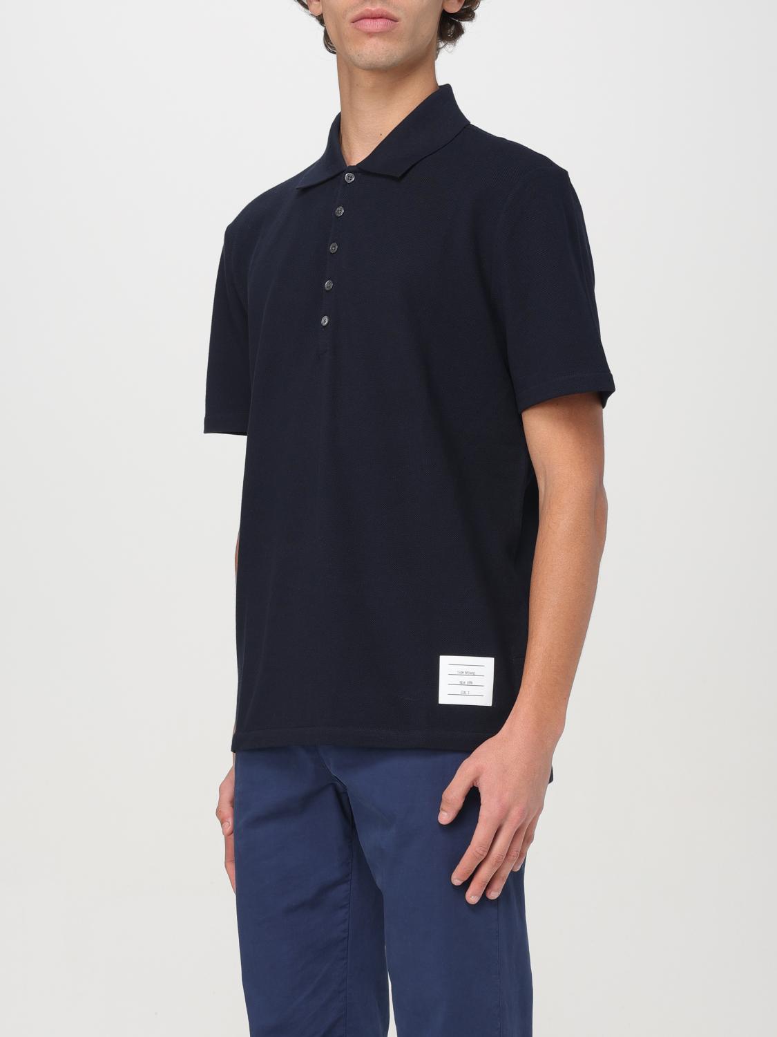 THOM BROWNE POLO SHIRT: Polo shirt men Thom Browne, Blue - Img 3