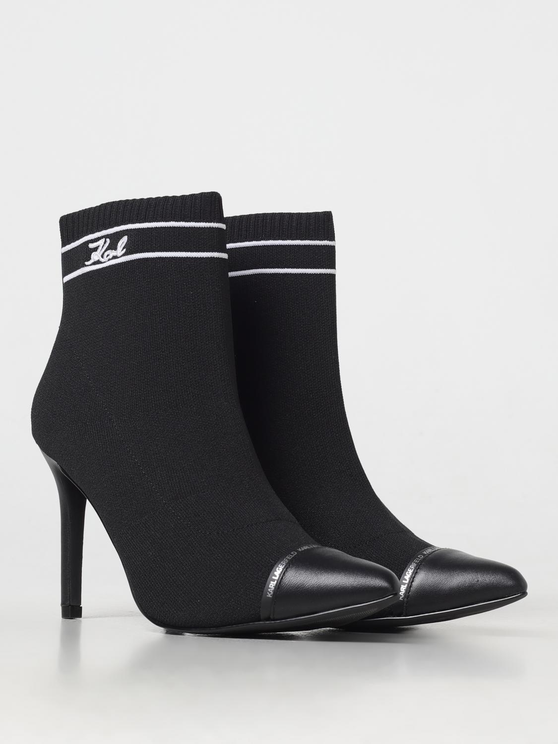 KARL LAGERFELD FLAT ANKLE BOOTS: Flat ankle boots woman Karl Lagerfeld, Black - Img 2