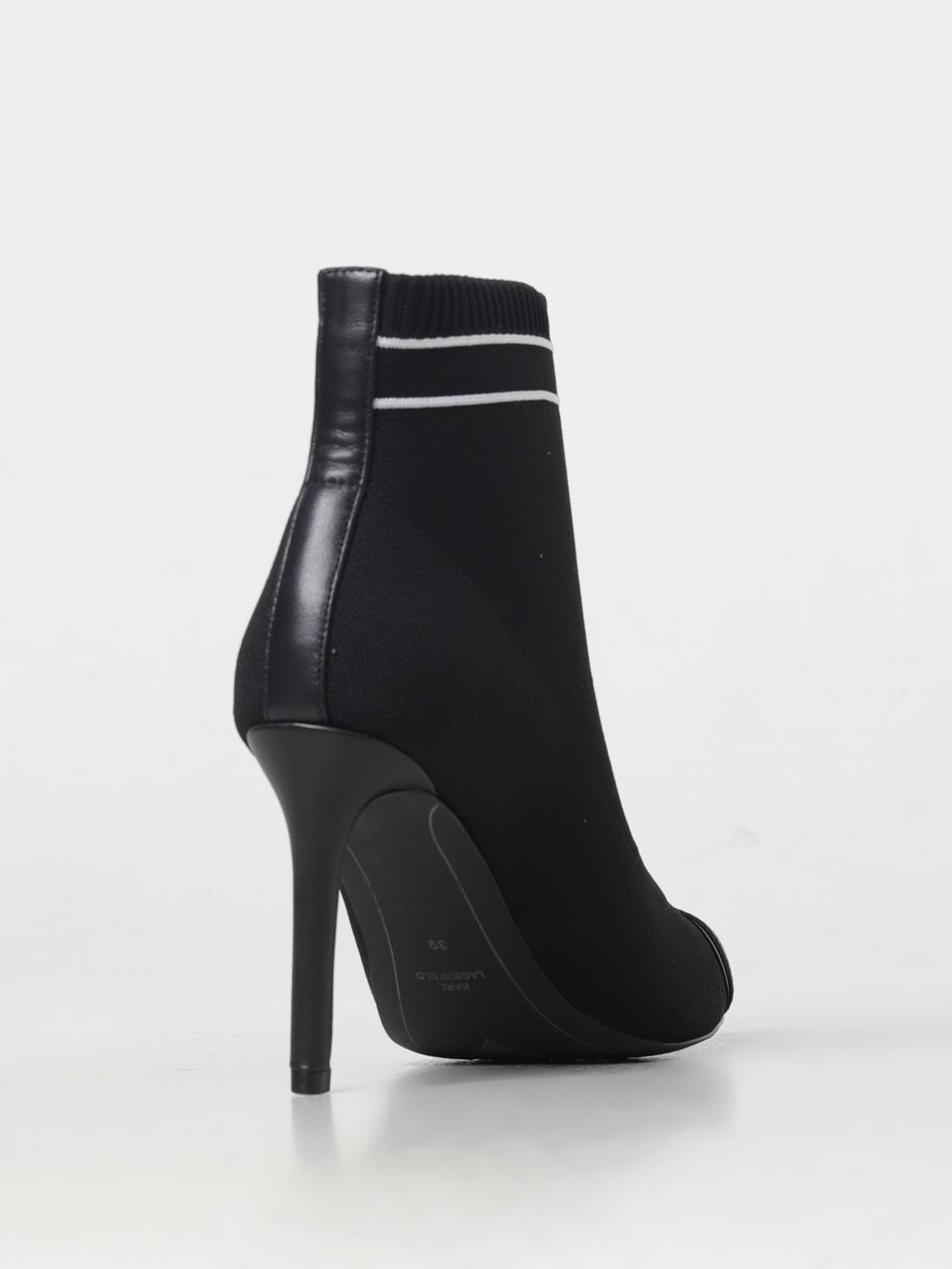 KARL LAGERFELD FLAT ANKLE BOOTS: Flat ankle boots woman Karl Lagerfeld, Black - Img 3