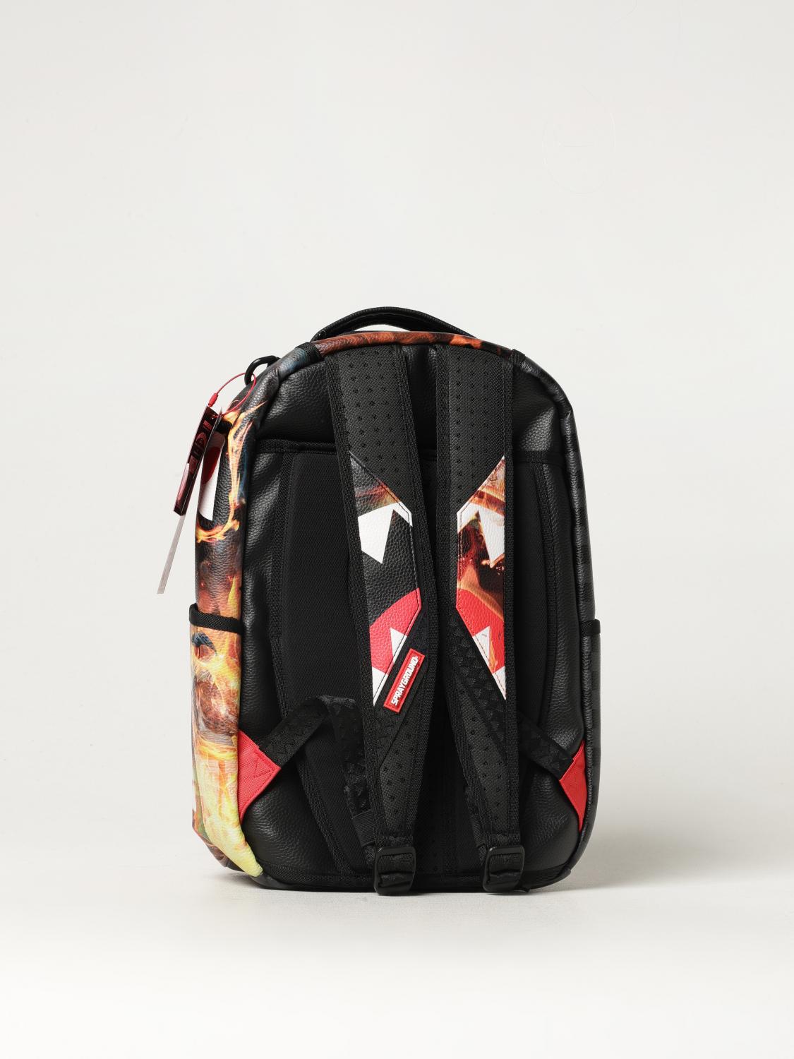 SPRAYGROUND ZAINO: Zaino Shark Fire Check Sprayground in pelle sintetica a grana con stampa , Fantasia - Img 2