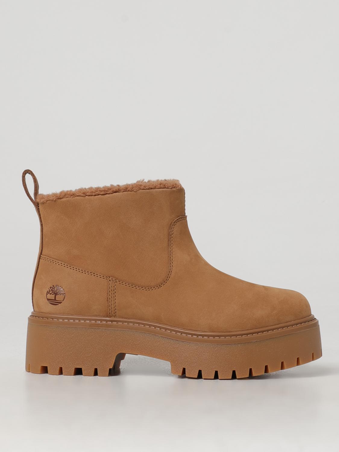 TIMBERLAND FLAT ANKLE BOOTS: Shoes woman Timberland, Beige - Img 1