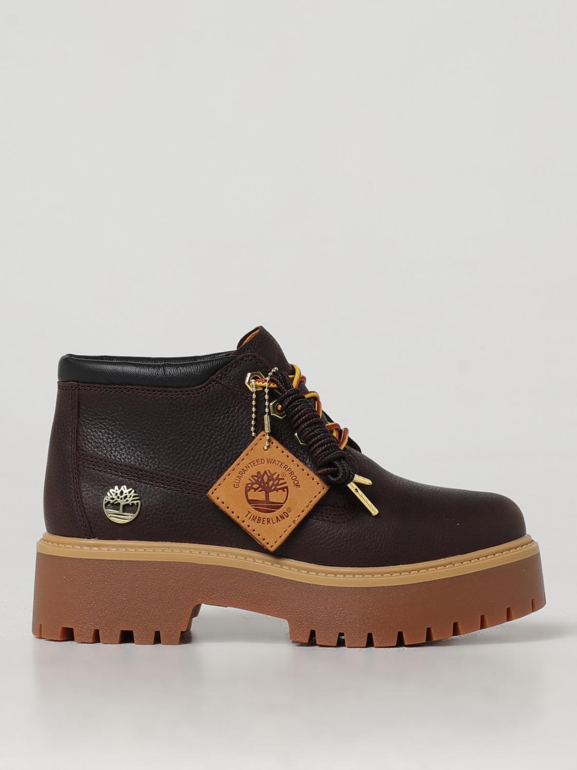 TIMBERLAND FLAT ANKLE BOOTS: Shoes woman Timberland, Brown - Img 1