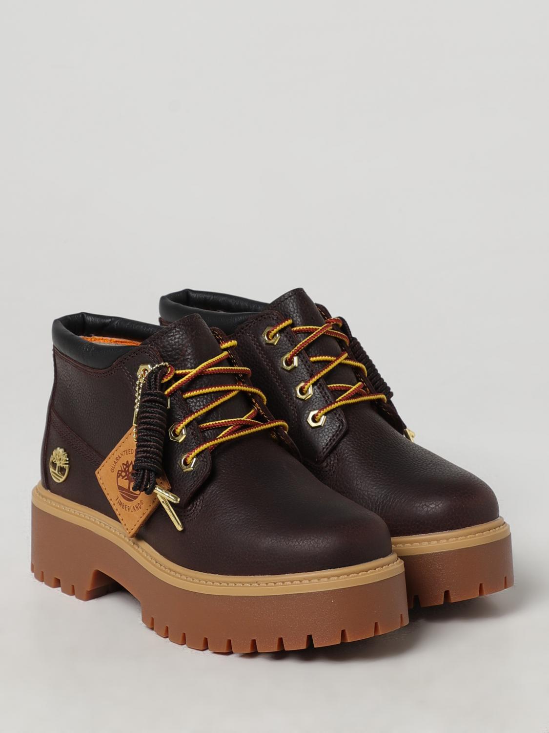 TIMBERLAND FLAT ANKLE BOOTS: Shoes woman Timberland, Brown - Img 2