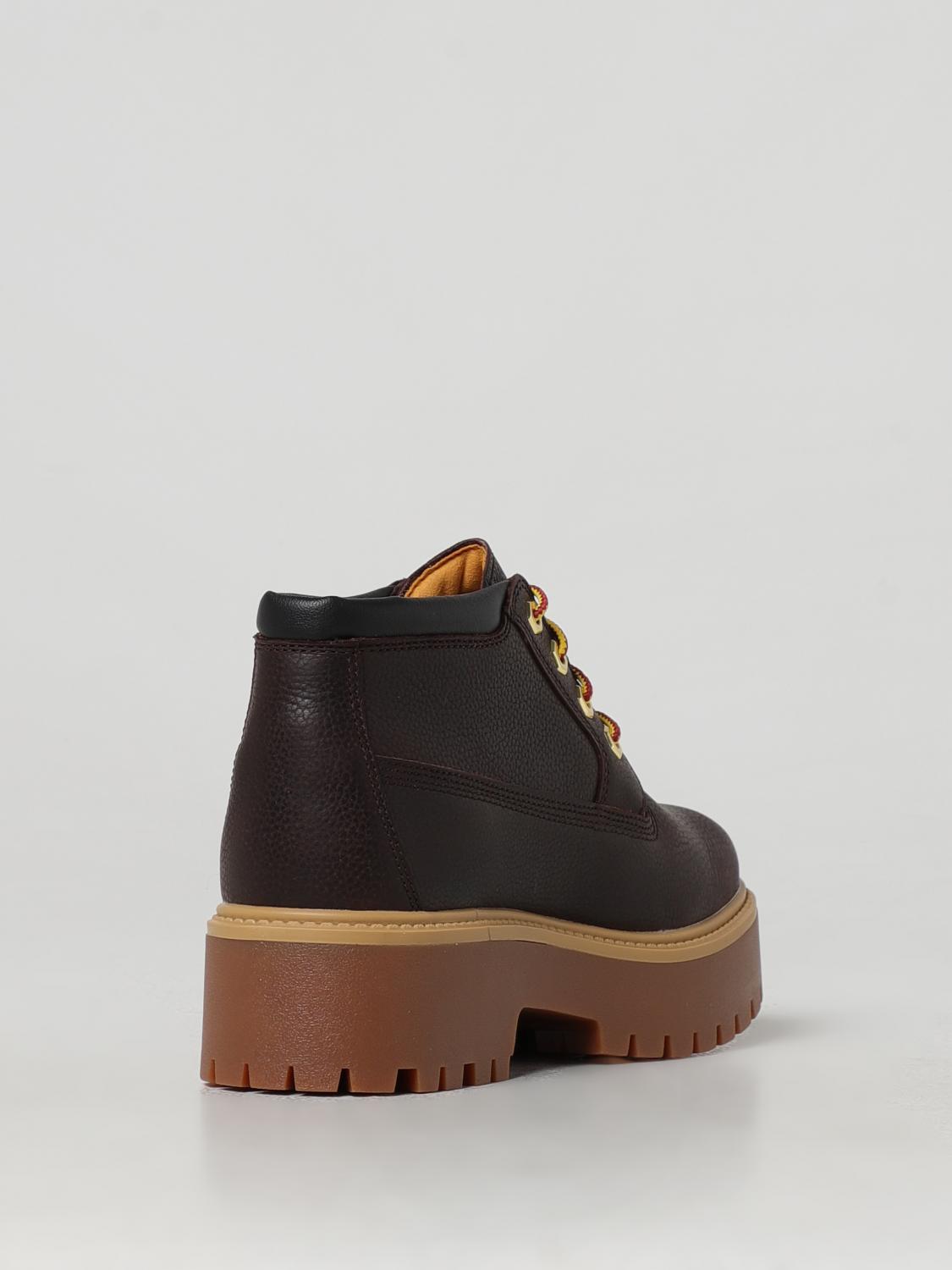 TIMBERLAND FLAT ANKLE BOOTS: Shoes woman Timberland, Brown - Img 3