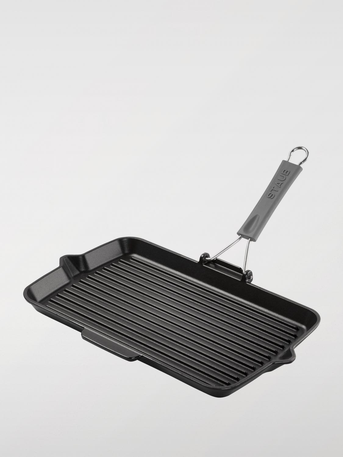 STAUB ACCESSORI DA CUCINA: Bistecchiera con manico pieghevole Staub, Nero - Img 1