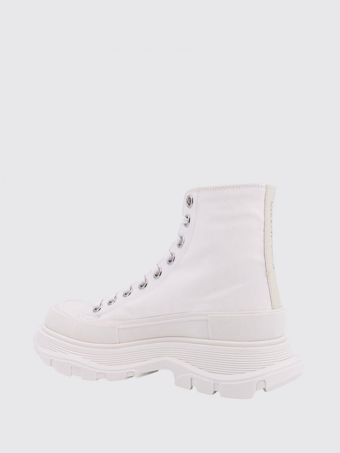 ALEXANDER MCQUEEN SNEAKERS: Sneakers Tread Slick Alexander McQueen in canvas di cotone, Bianco - Img 3