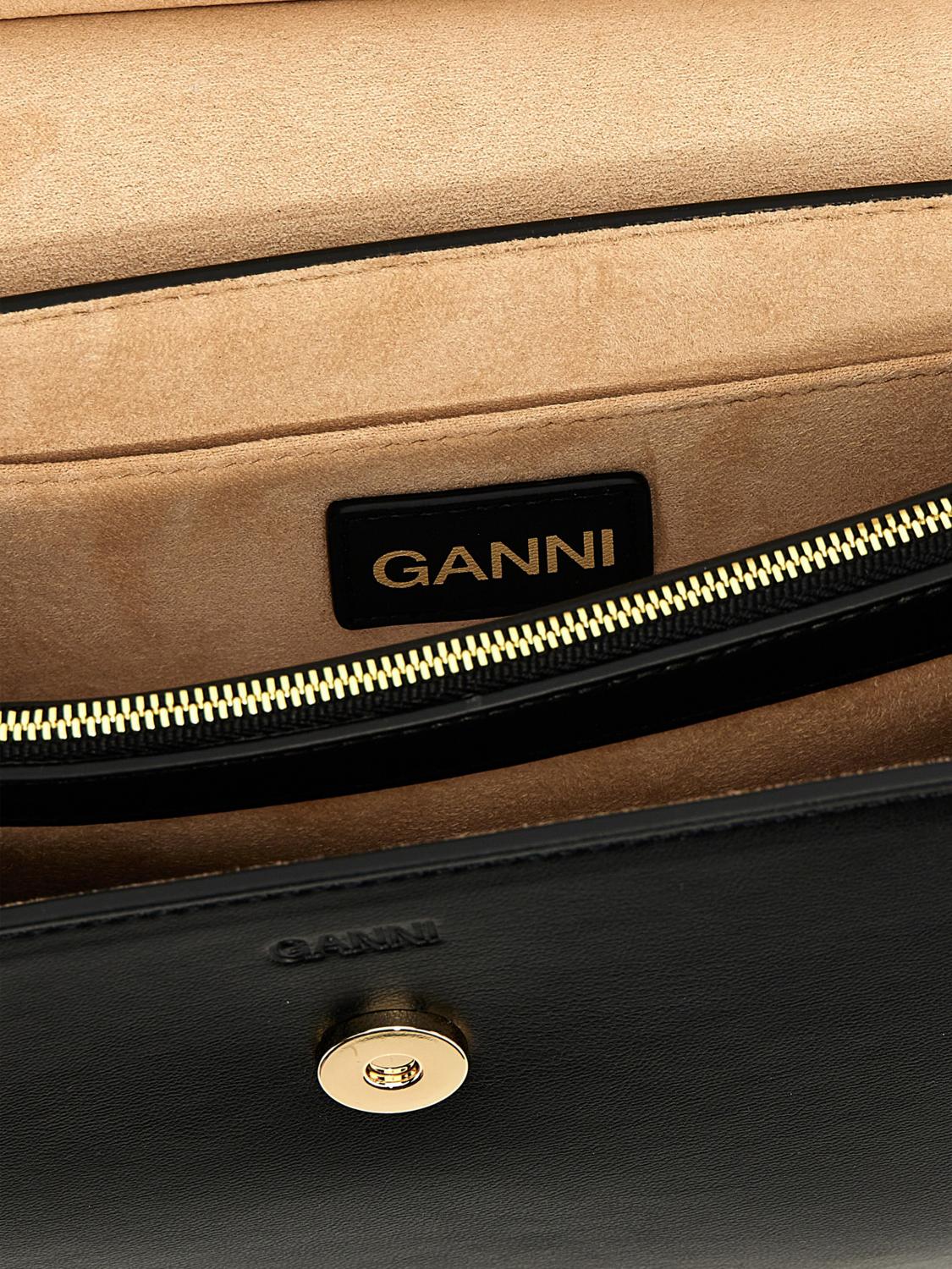 Ganni Small Ago-G recycled leather shoulder bag - Black | A6449 ...