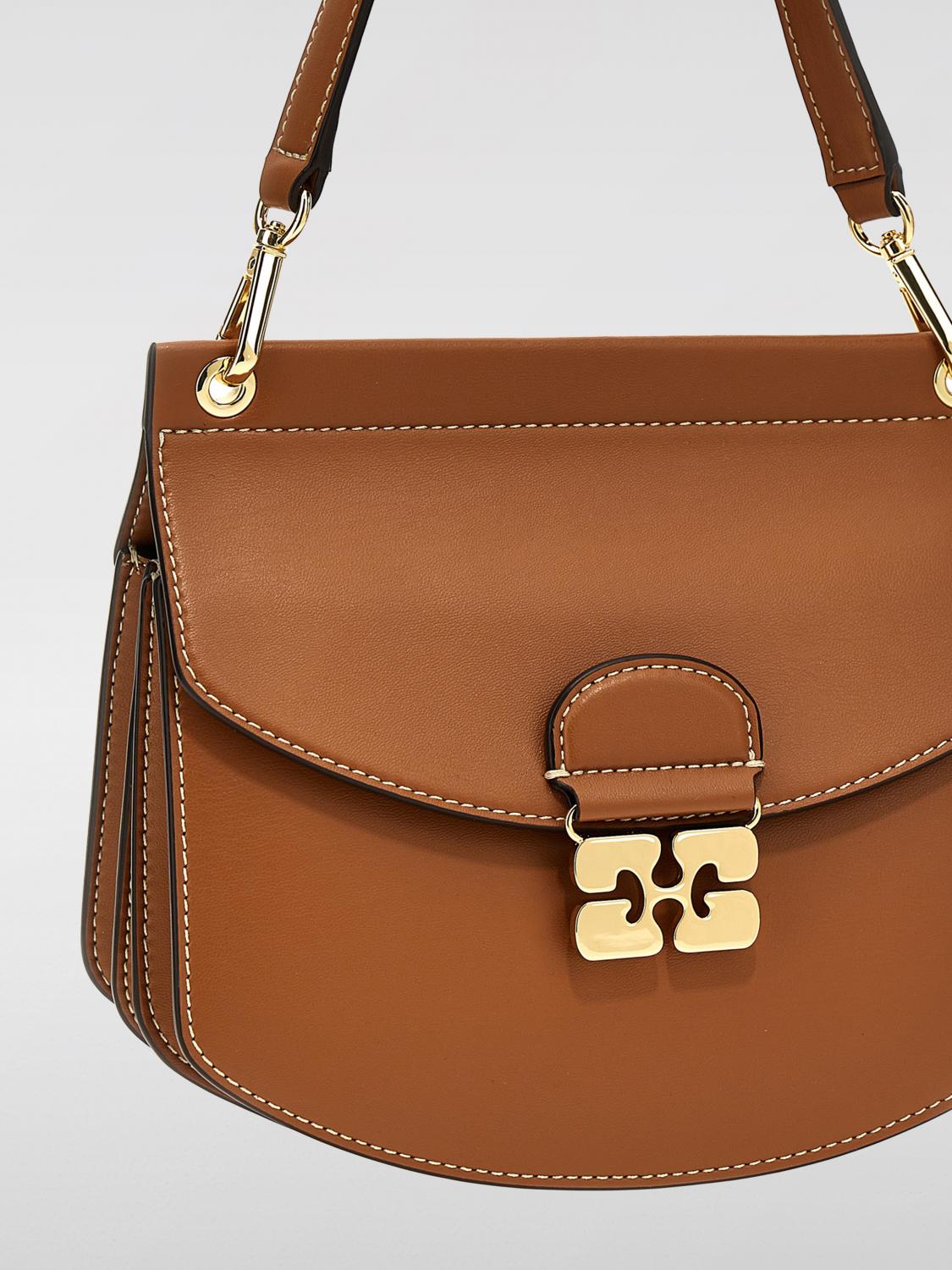 GANNI BORSA MINI: Borsa Apo-G Ganni in pelle riciclata , Caffe - Img 3