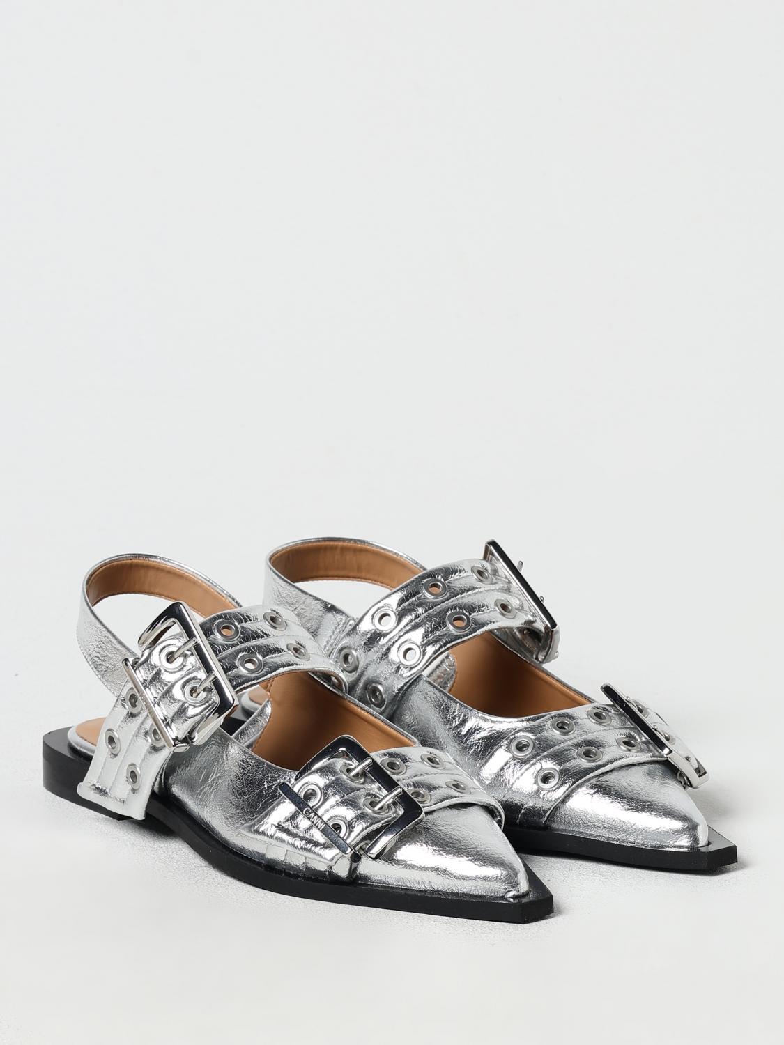 GANNI BALLET FLATS: Ballet flats woman Ganni, Silver - Img 2