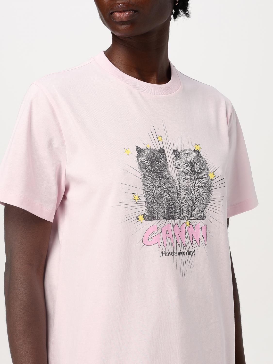 GANNI T-SHIRT: T-shirt woman Ganni, Pink - Img 4