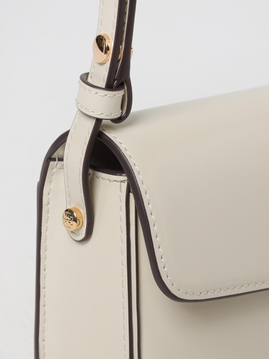 TORY BURCH BORSA A SPALLA: Borsa Robinson Tory Burch in pelle spazzolata, Bianco - Img 4