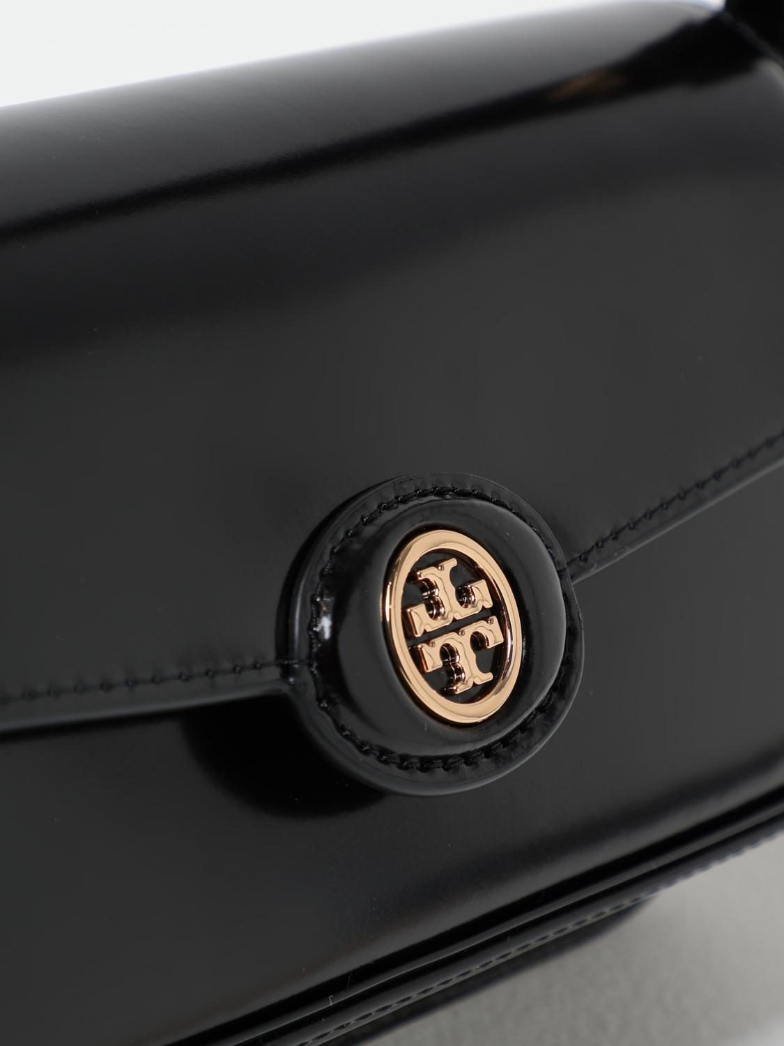 TORY BURCH BORSA A SPALLA: Borsa a spalla Robinson Tory Burch in pelle spazzolata, Nero - Img 4