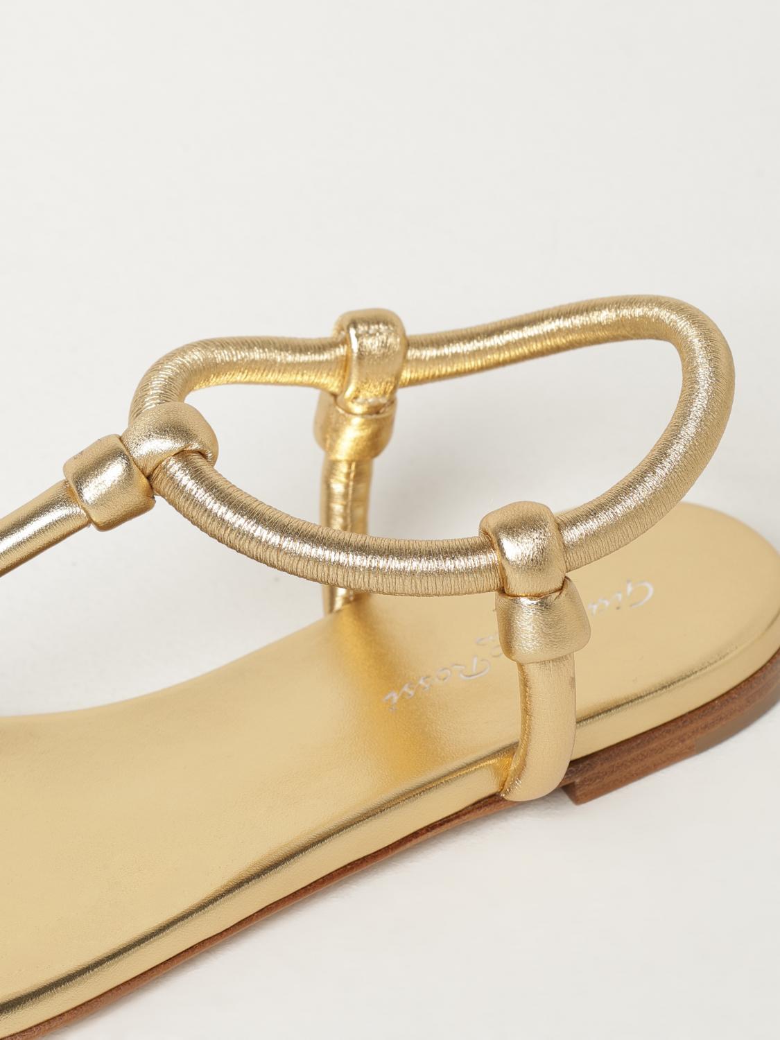 GIANVITO ROSSI FLAT SANDALS: Shoes woman Gianvito Rossi, Gold - Img 4