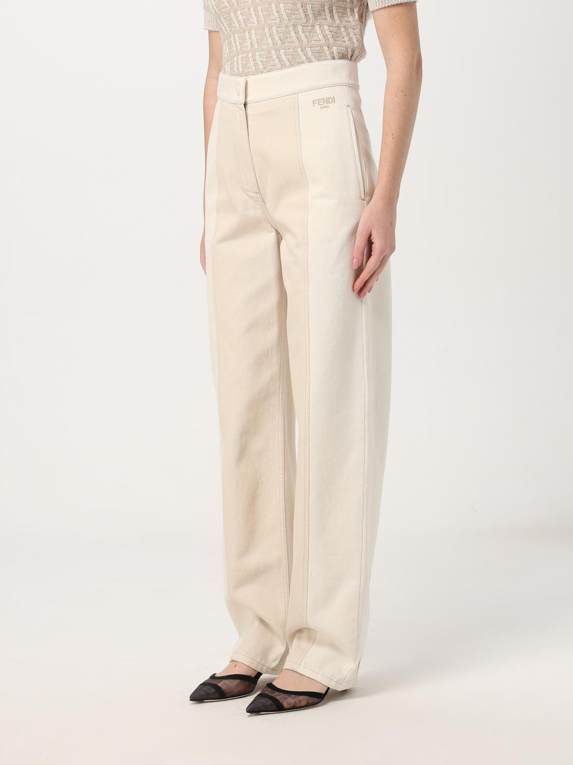 デニム・ジーパン FENDI Two-tone denim jeans White FLP852AT20 Fendi Outlet: Jeans woman - White | Fendi jeans FLP852AT20