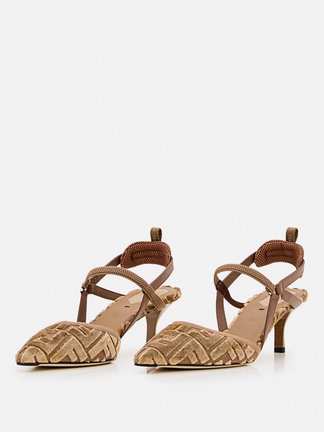 FENDI HIGH HEEL SHOES: Shoes woman Fendi, Camel - Img 2