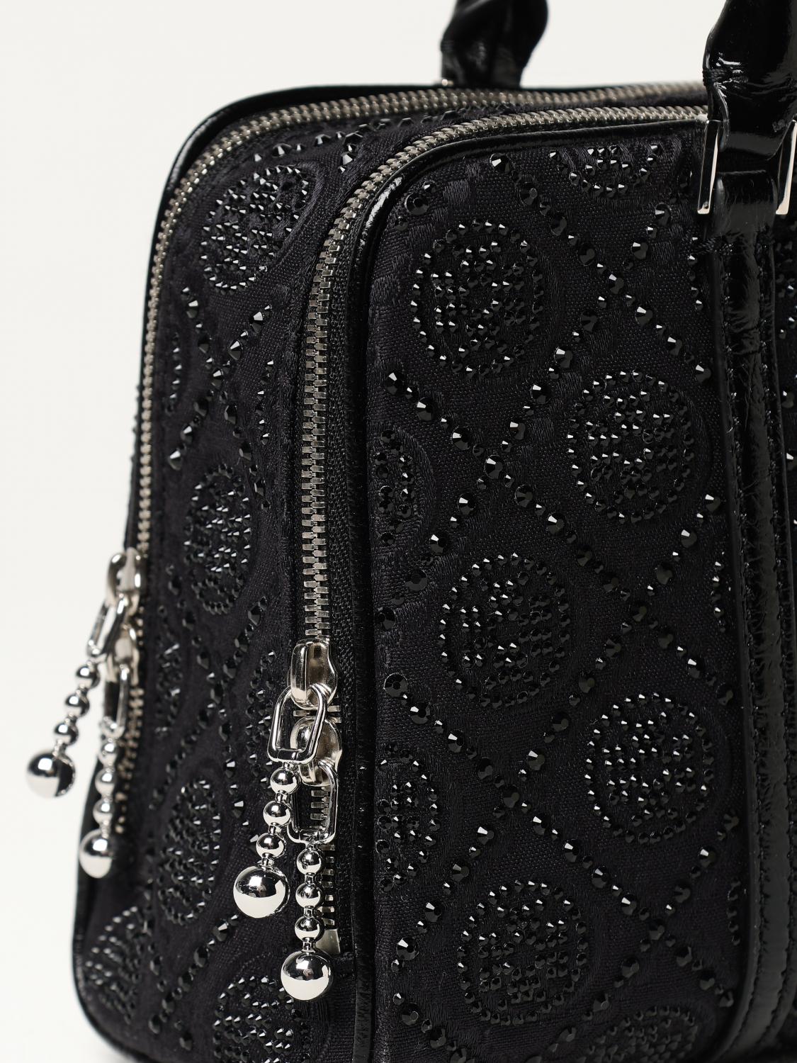 TORY BURCH BORSA A SPALLA: Borsa a spalla T monogram con strass Tory Burch, Nero - Img 3