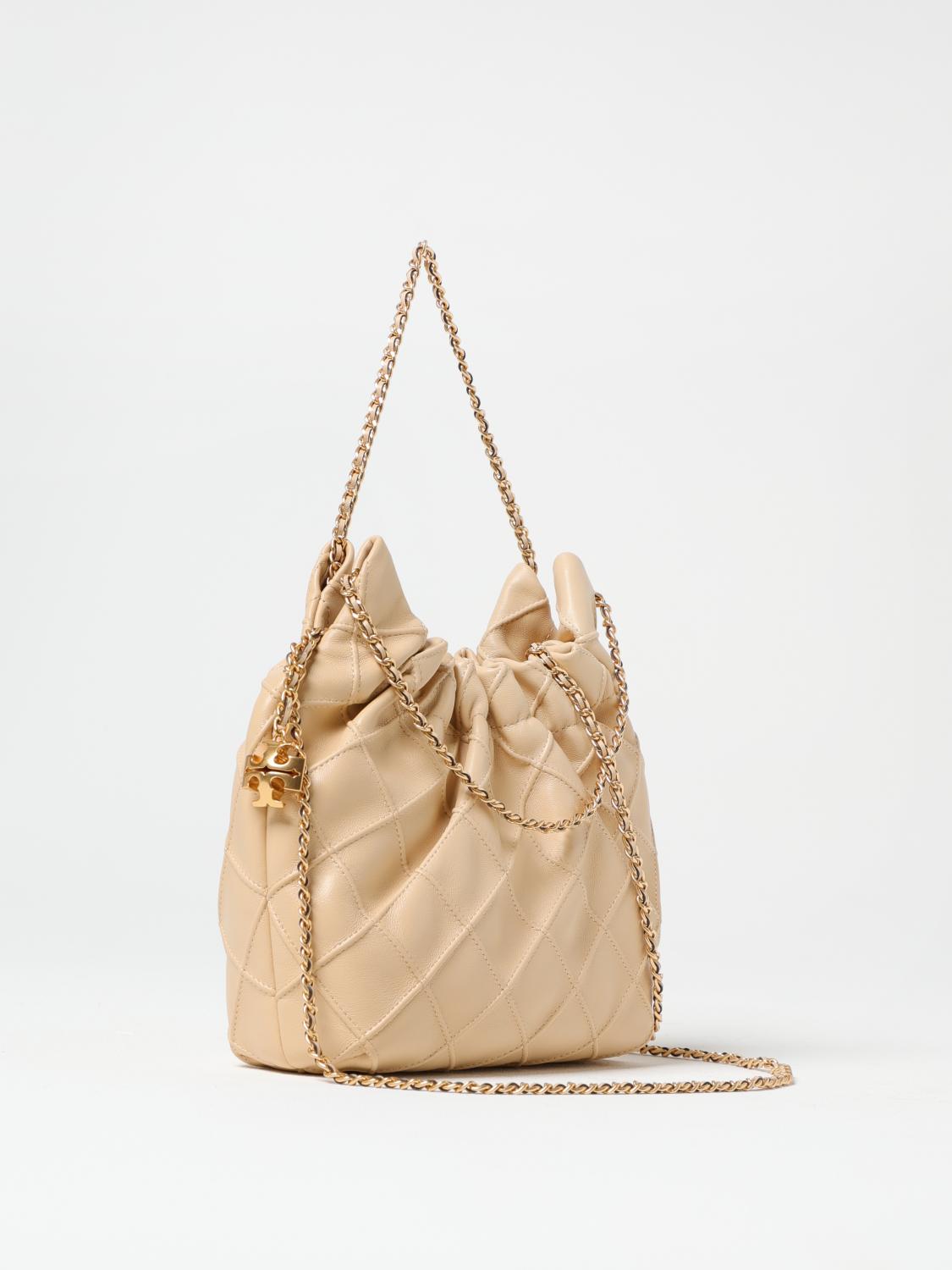 TORY BURCH BORSA A SPALLA: Borsa Fleming mini Tory Burch in nappa, Beige - Img 2