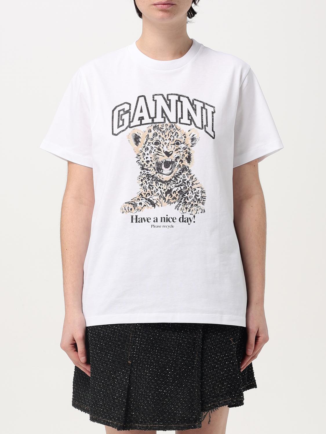 GANNI T-SHIRT: T-shirt woman Ganni, White - Img 1