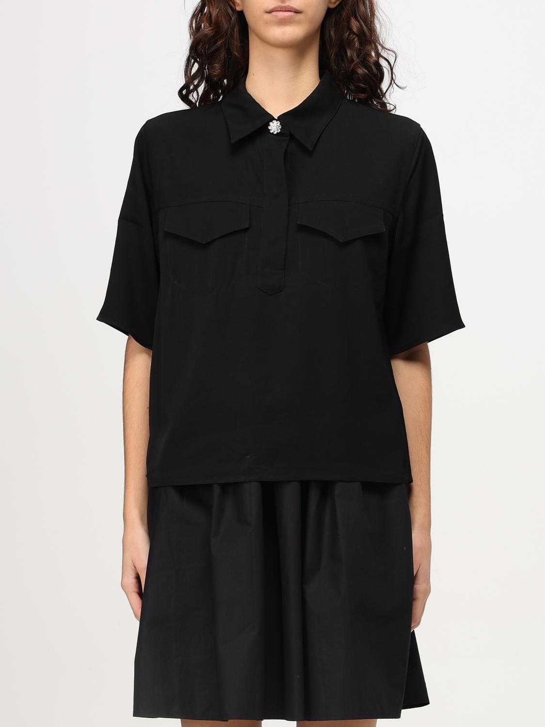 GANNI SHIRT: Shirt woman Ganni, Black - Img 1