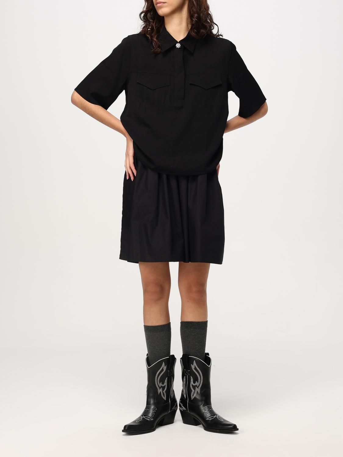 GANNI SHIRT: Shirt woman Ganni, Black - Img 2