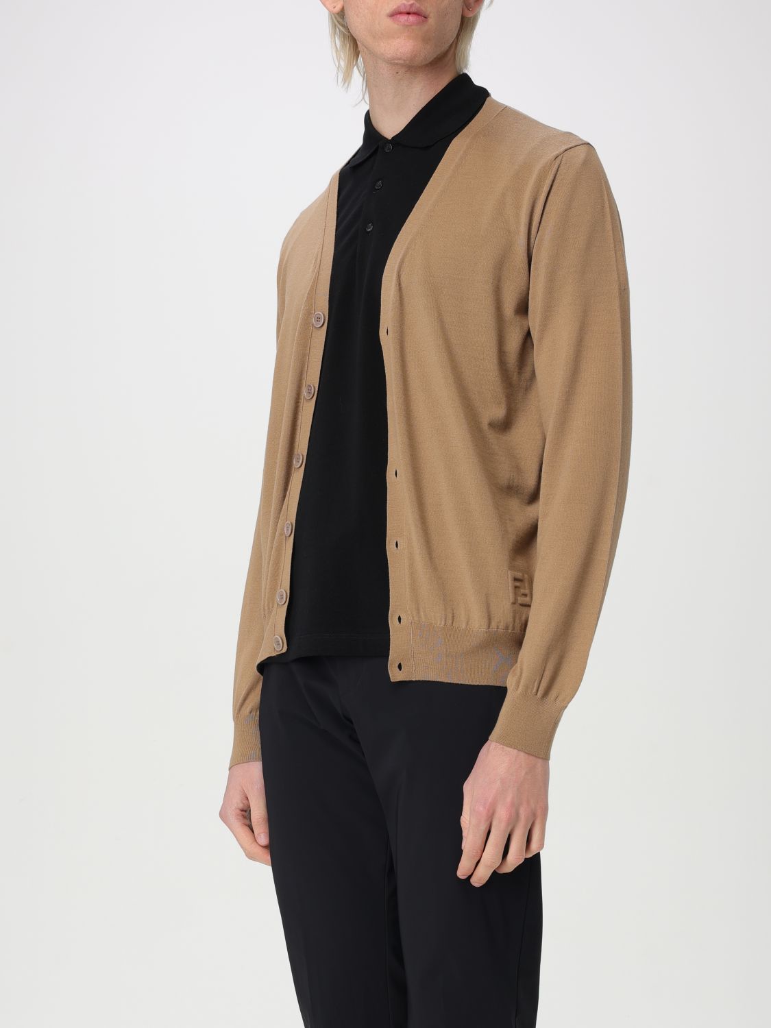 FENDI CARDIGAN: Cardigan men Fendi, Brown - Img 3