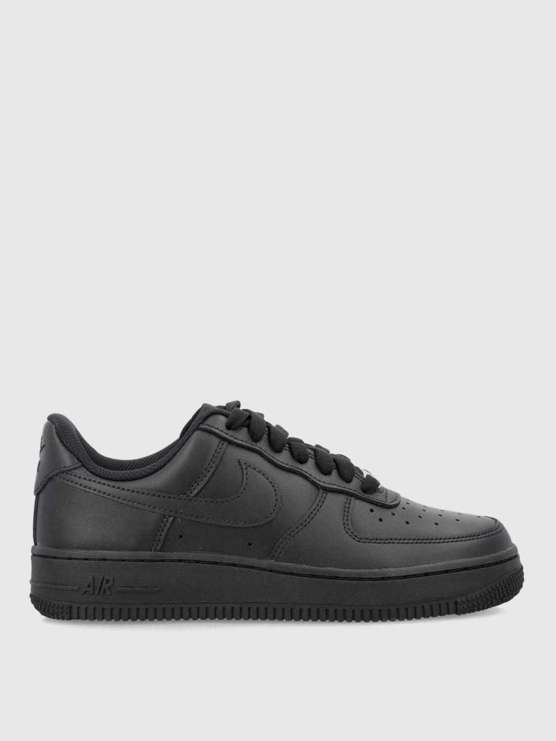 NIKE BASKETS: Baskets Air Force Nike en cuir, Noir - Img 1