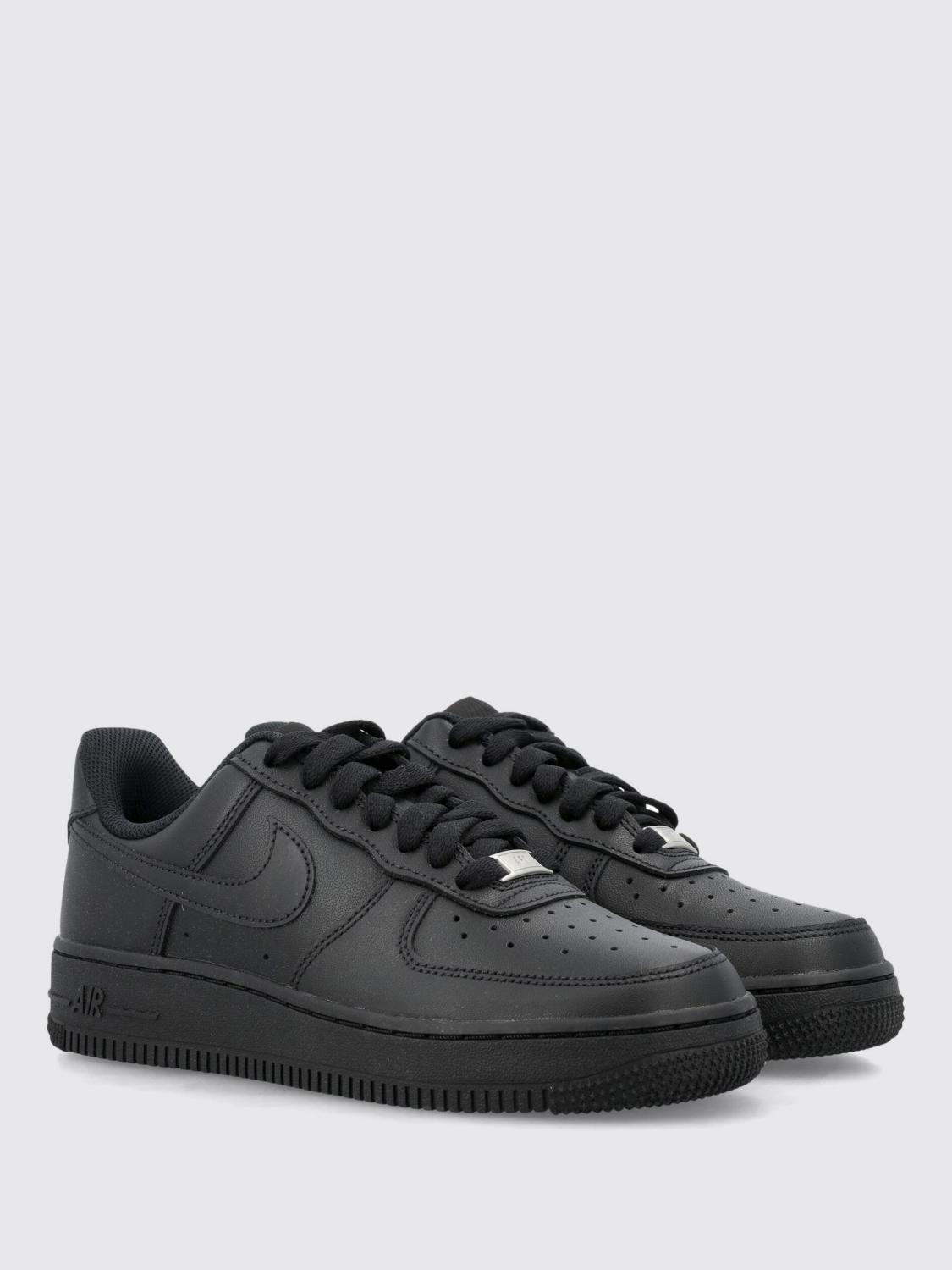 NIKE BASKETS: Baskets Air Force Nike en cuir, Noir - Img 2