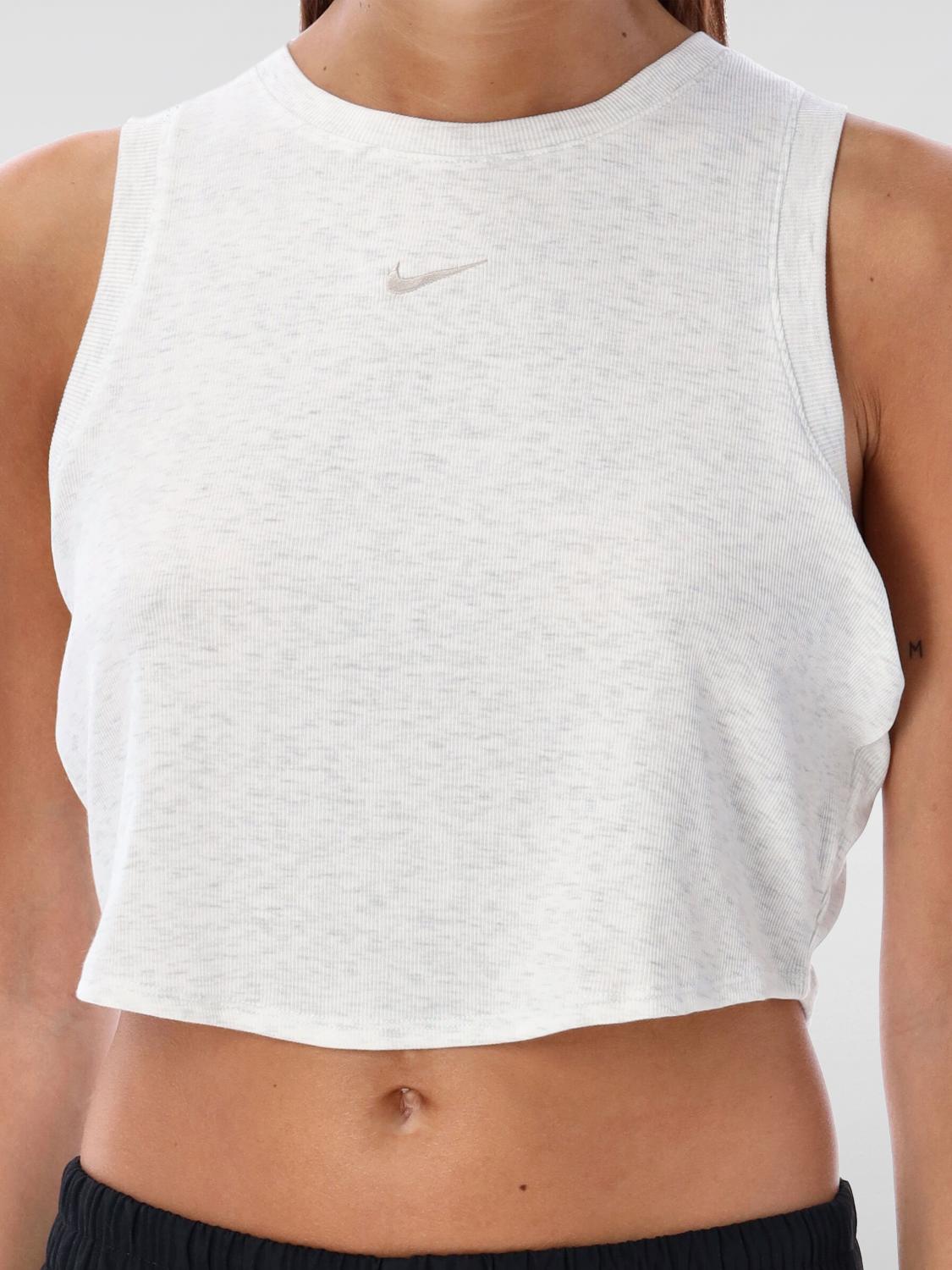 NIKE T-SHIRTS: Canotta cropped Nike in jersey , Bianco - Img 3