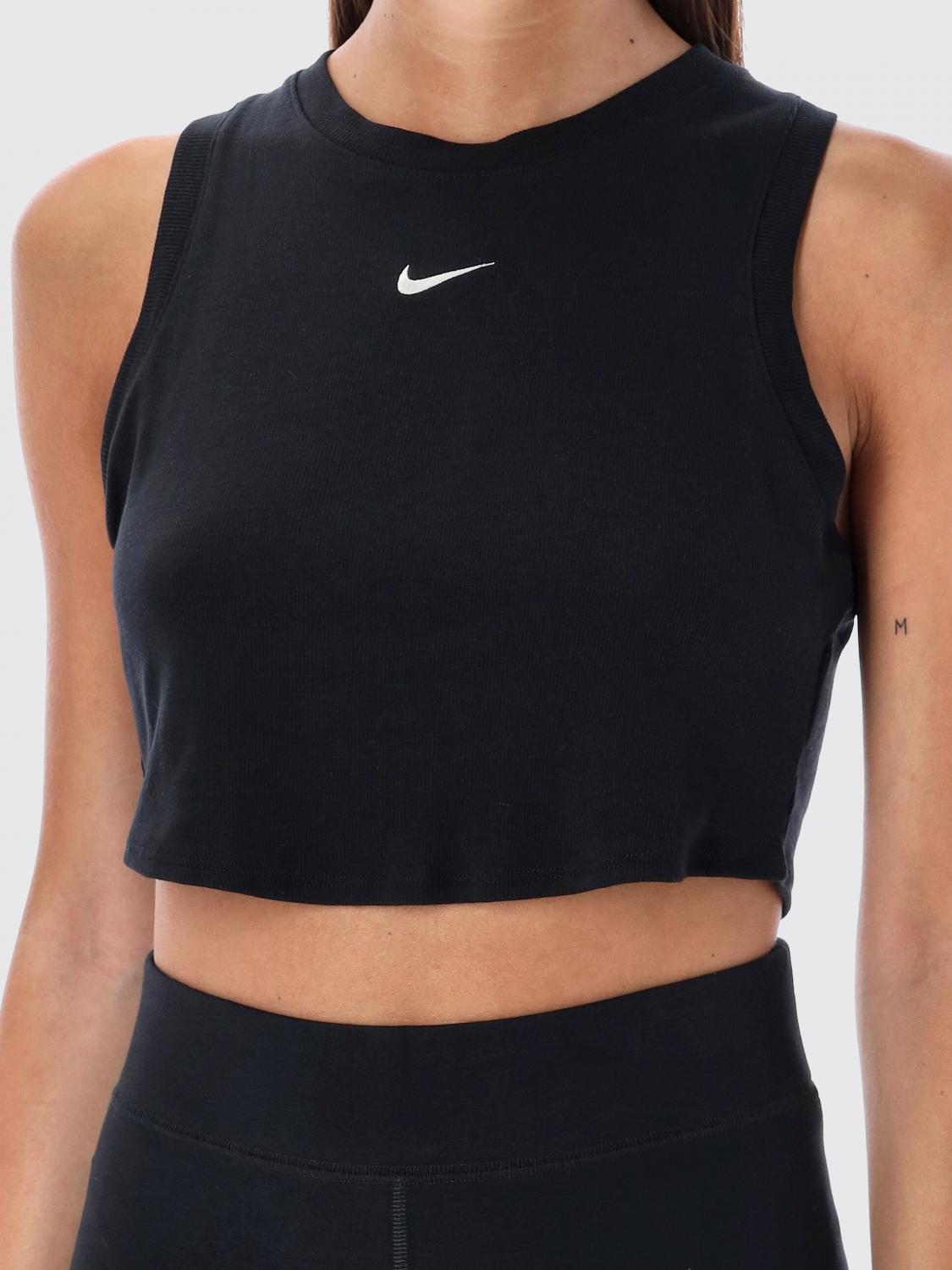 NIKE T-SHIRTS: Canotta cropped Nike in jersey , Nero - Img 3