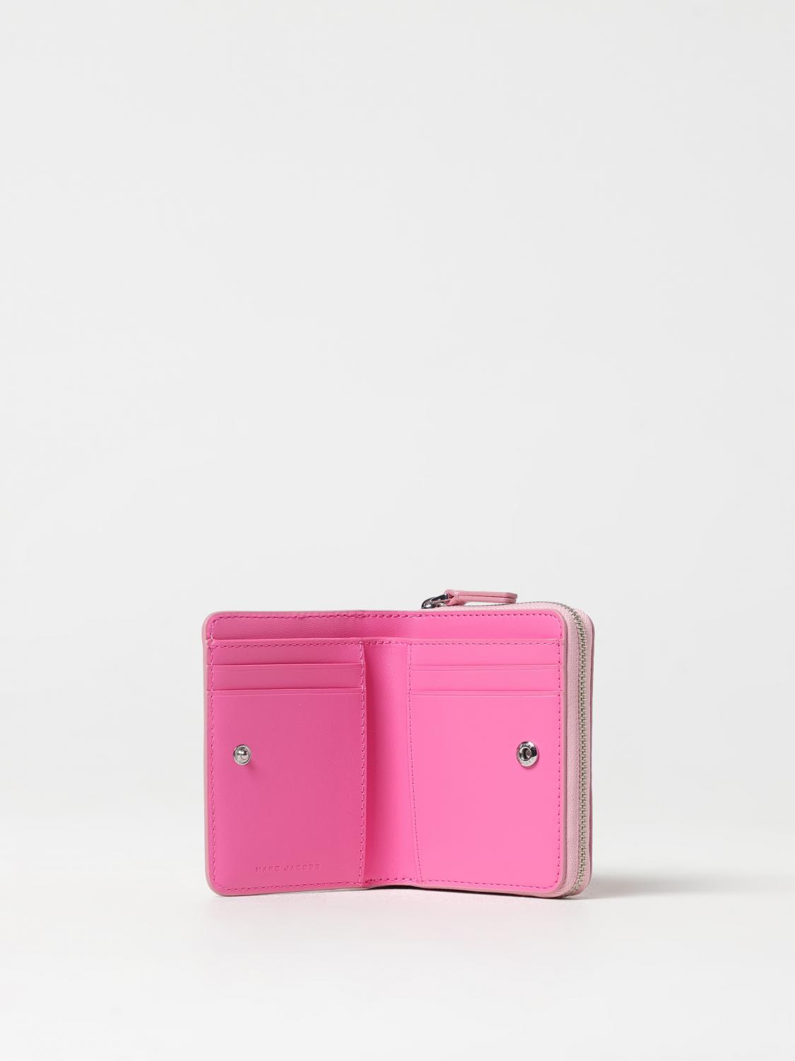 MARC JACOBS PORTAFOGLIO: Portafoglio in pelle martellata mini Marc Jacobs, Rosa - Img 2