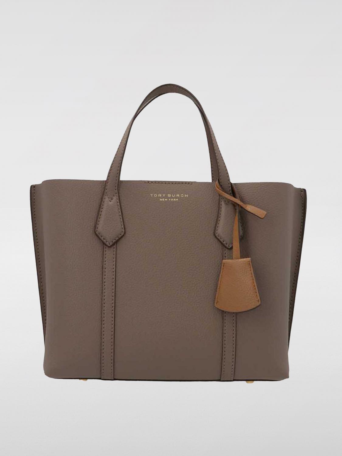 TORY BURCH BORSA A MANO: Borsa Perry Tory Burch in pelle a grana , Tortora - Img 1