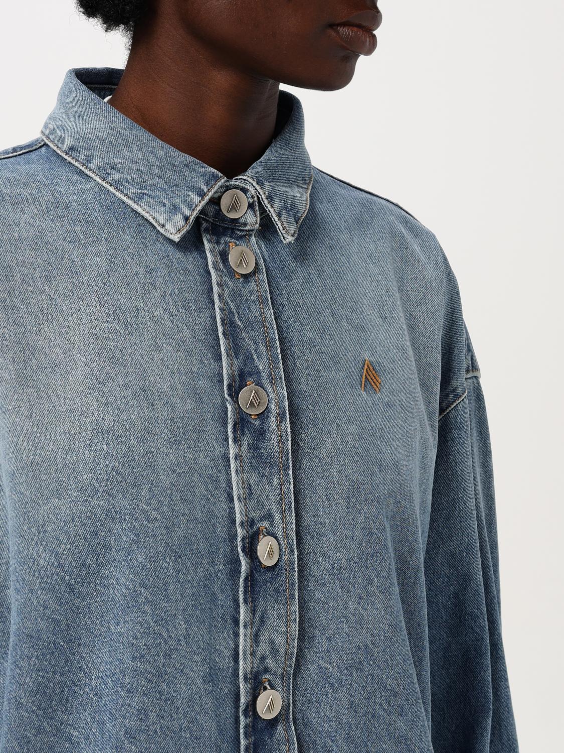 THE ATTICO CAMICIA: Camicia The Attico in denim con logo , Blue - Img 5