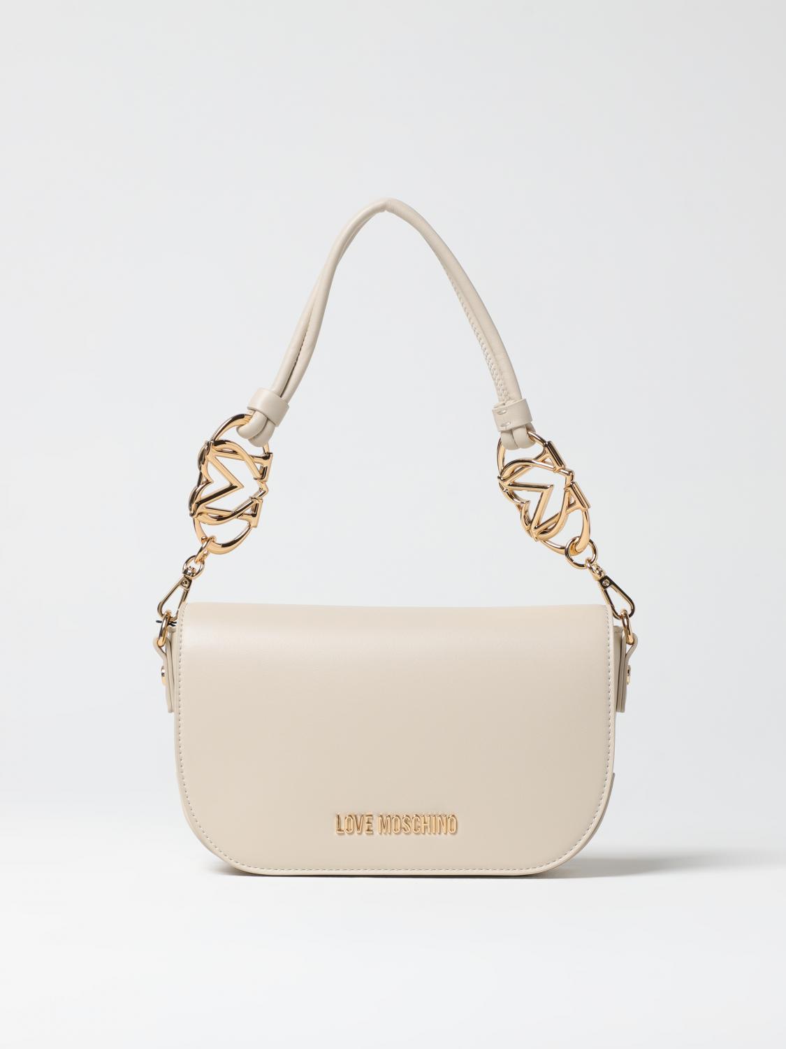 LOVE MOSCHINO SCHULTERTASCHE: Handtasche damen Love Moschino, Ivory - Img 1