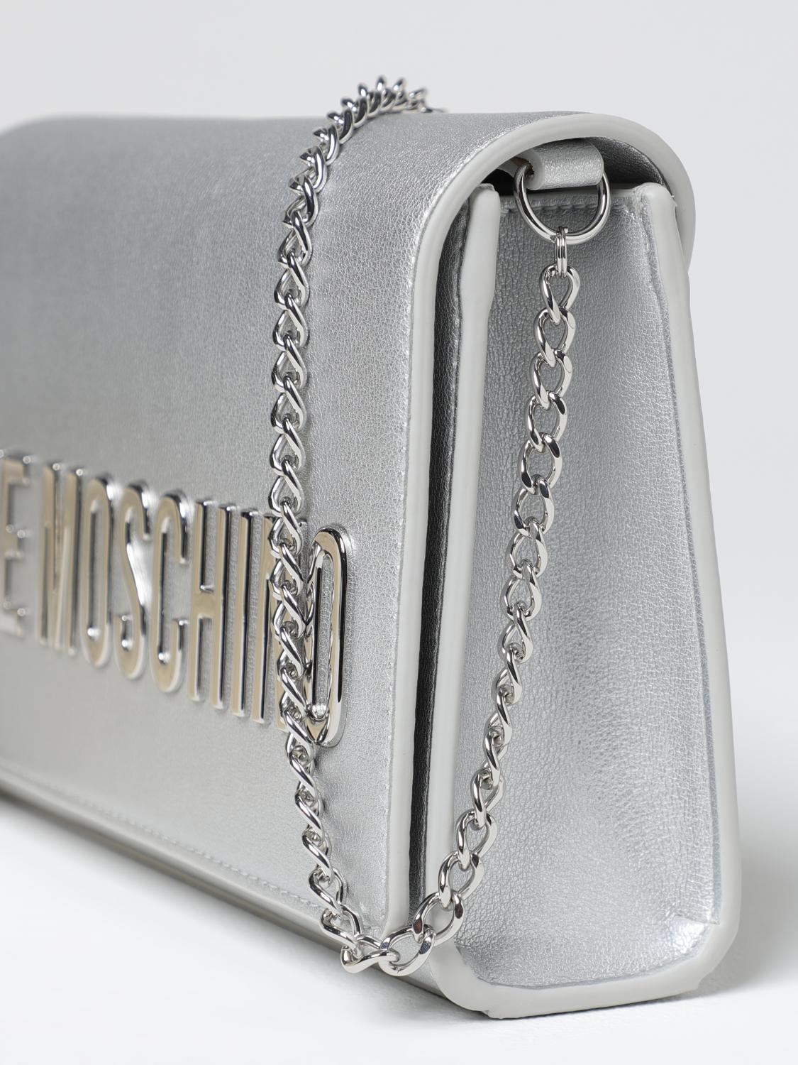 LOVE MOSCHINO MINI-TASCHE: Handtasche damen Love Moschino, Silber - Img 3