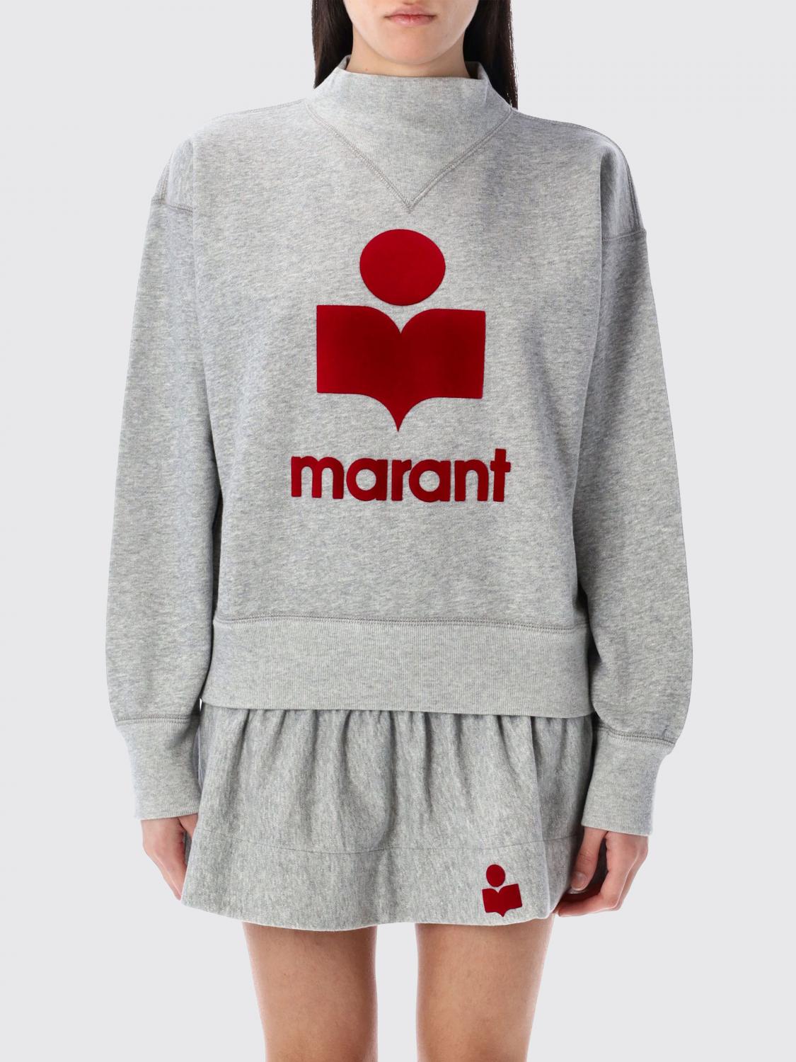 ISABEL MARANT ETOILE SUDADERA: Sudadera de cuello redondo Isabel Marant Etoile con maxi logo, Gris - Img 1